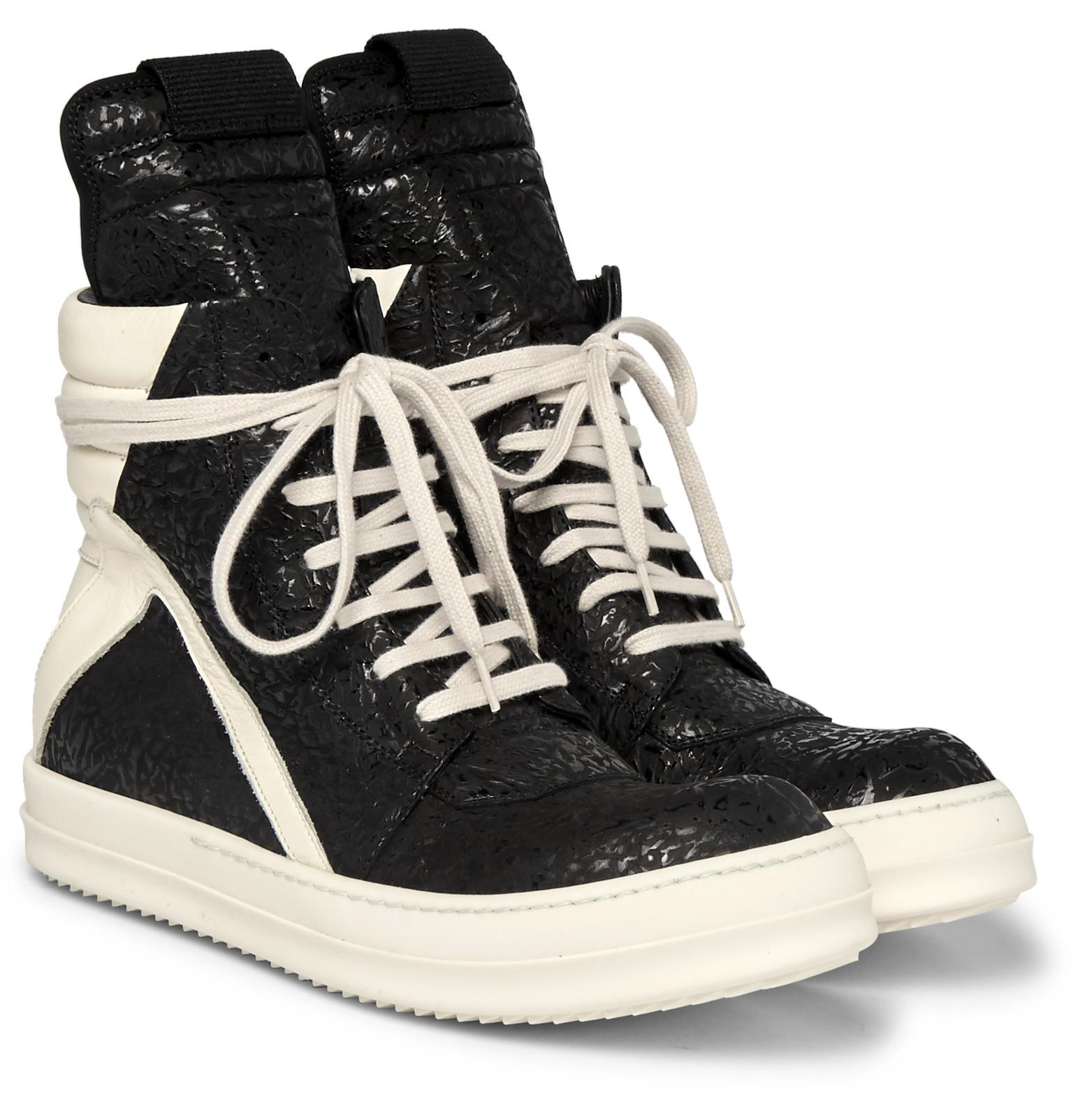 rick owens leather high top