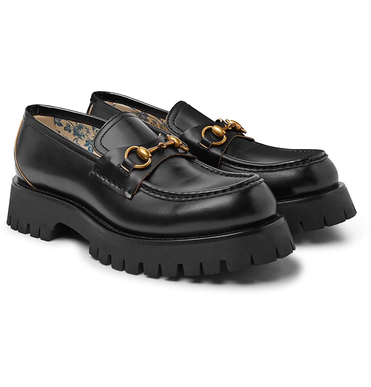 Gucci Horsebit Leather Loafers in Black for Men Lyst
