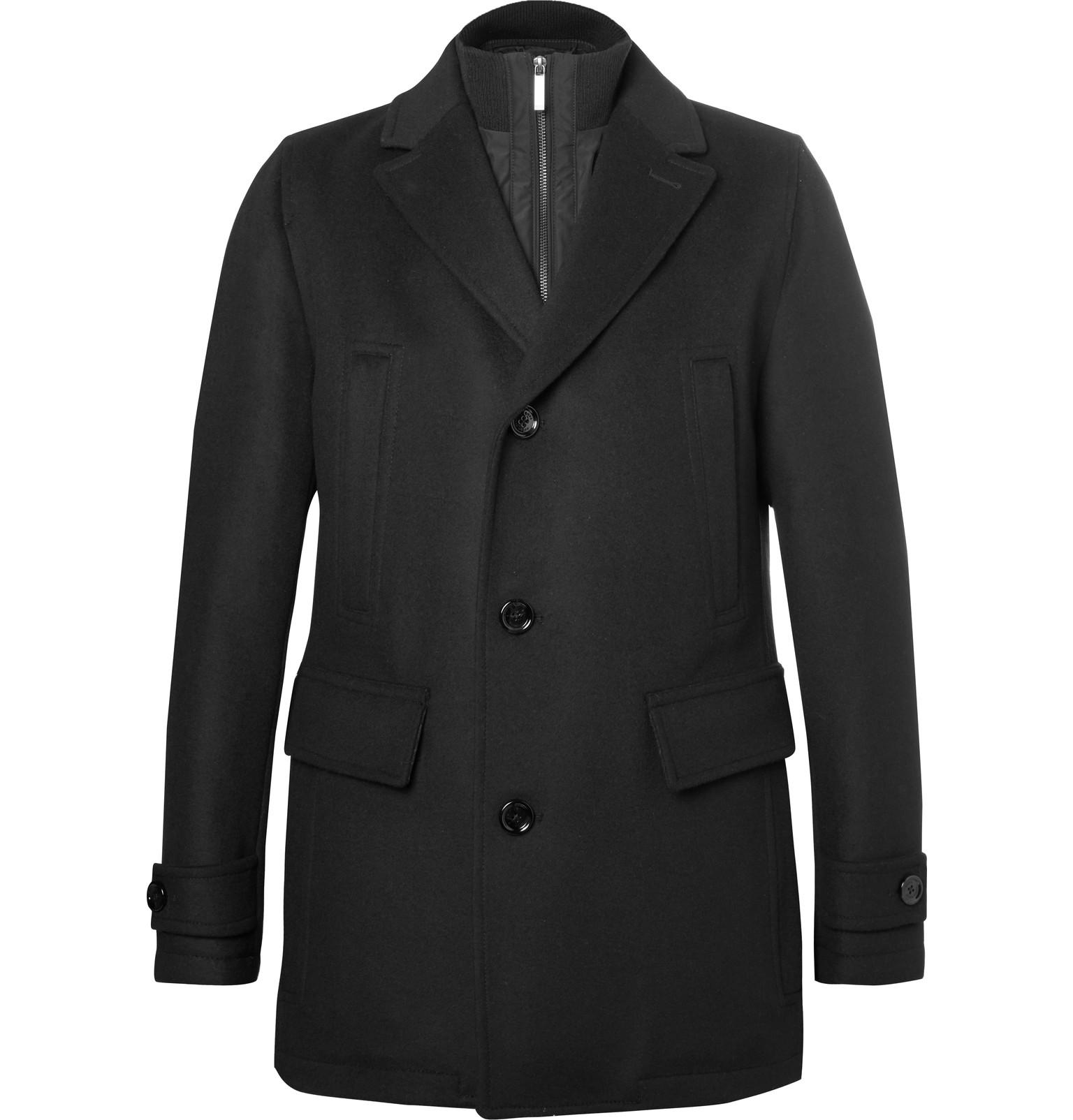 BOSS Slim-fit Wool And Cashmere-blend Overcoat With Detachable Gilet ...