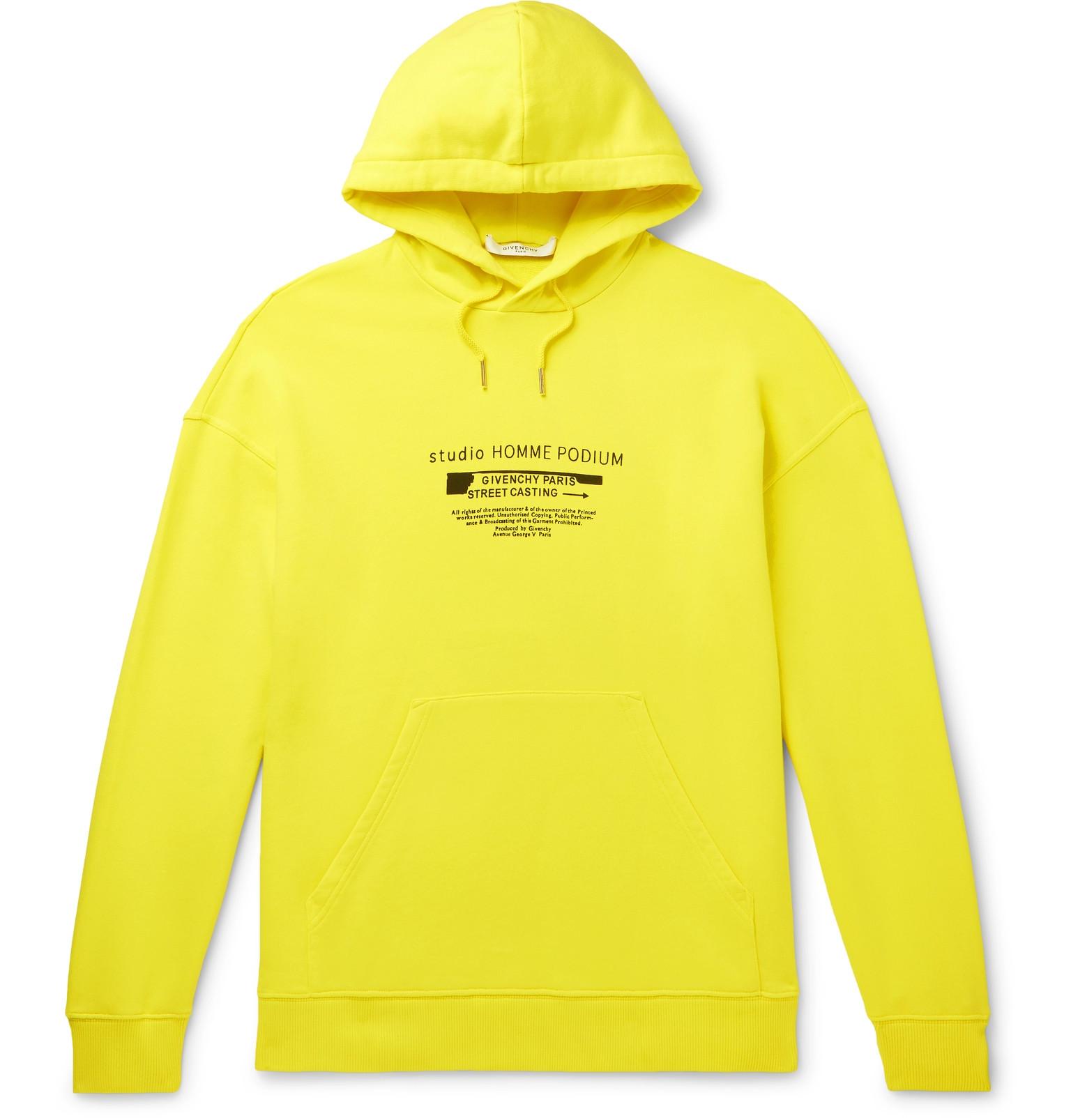 Givenchy Hooded Sweatshirt With Casting Print in Bright Yellow 