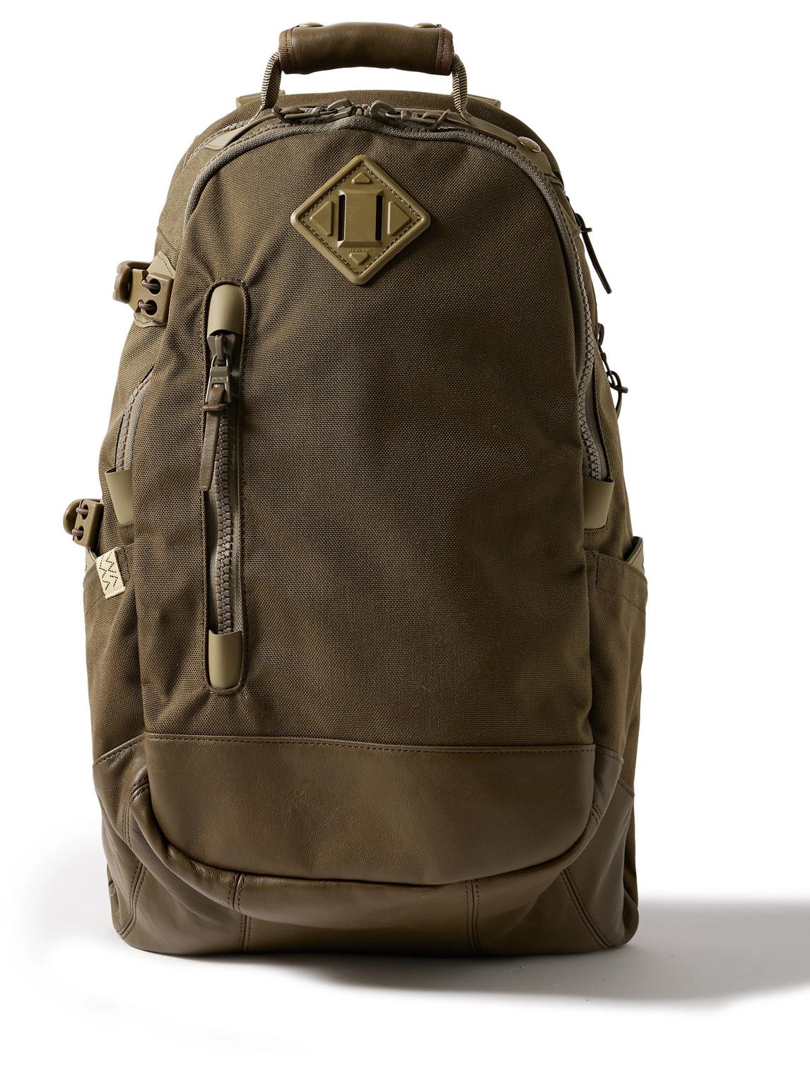 Visvim 20l Leather-trimmed Cordura® Backpack in Green for Men | Lyst
