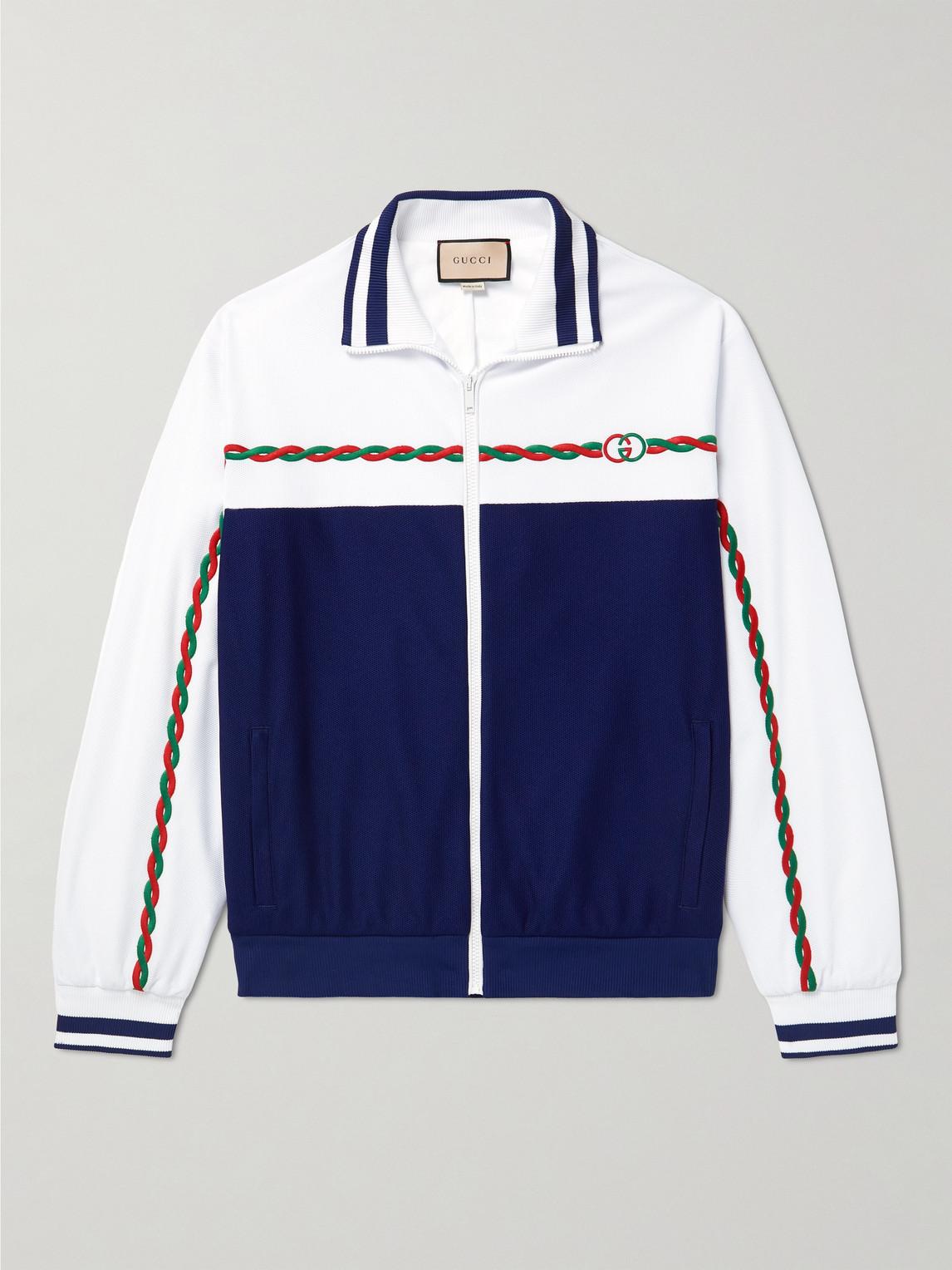 Embroidered Two-tone Tech-piqué Track Jacket in for Men Lyst