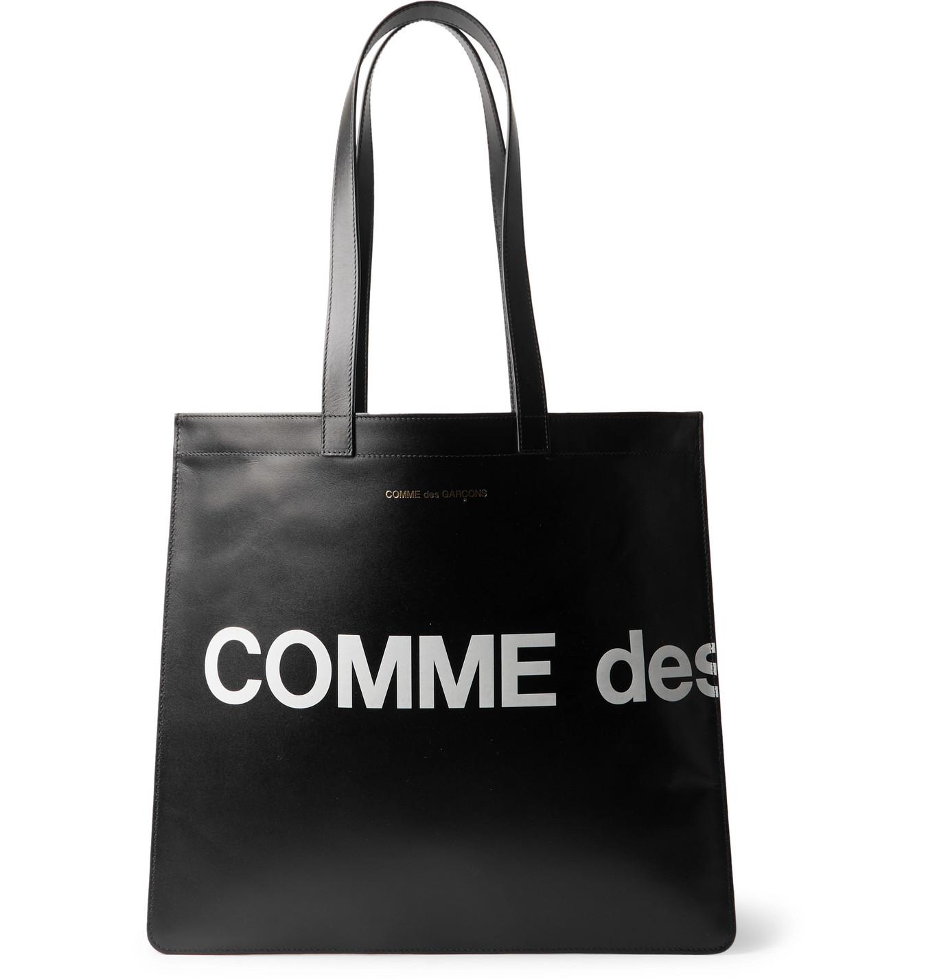 Comme des Garçons Logo-print Leather Tote Bag in Black for Men - Lyst