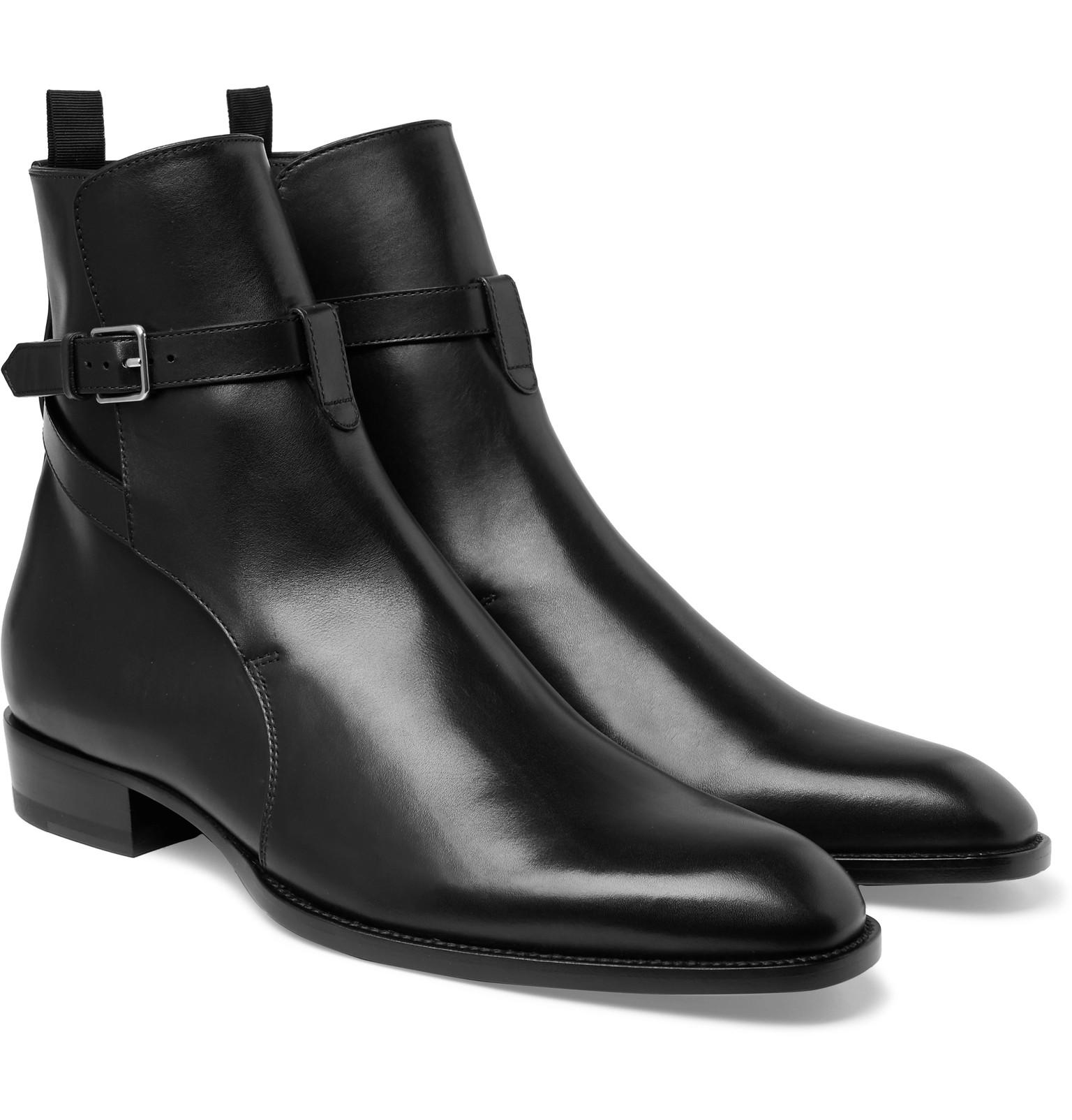 saint laurent leather jodhpur boots