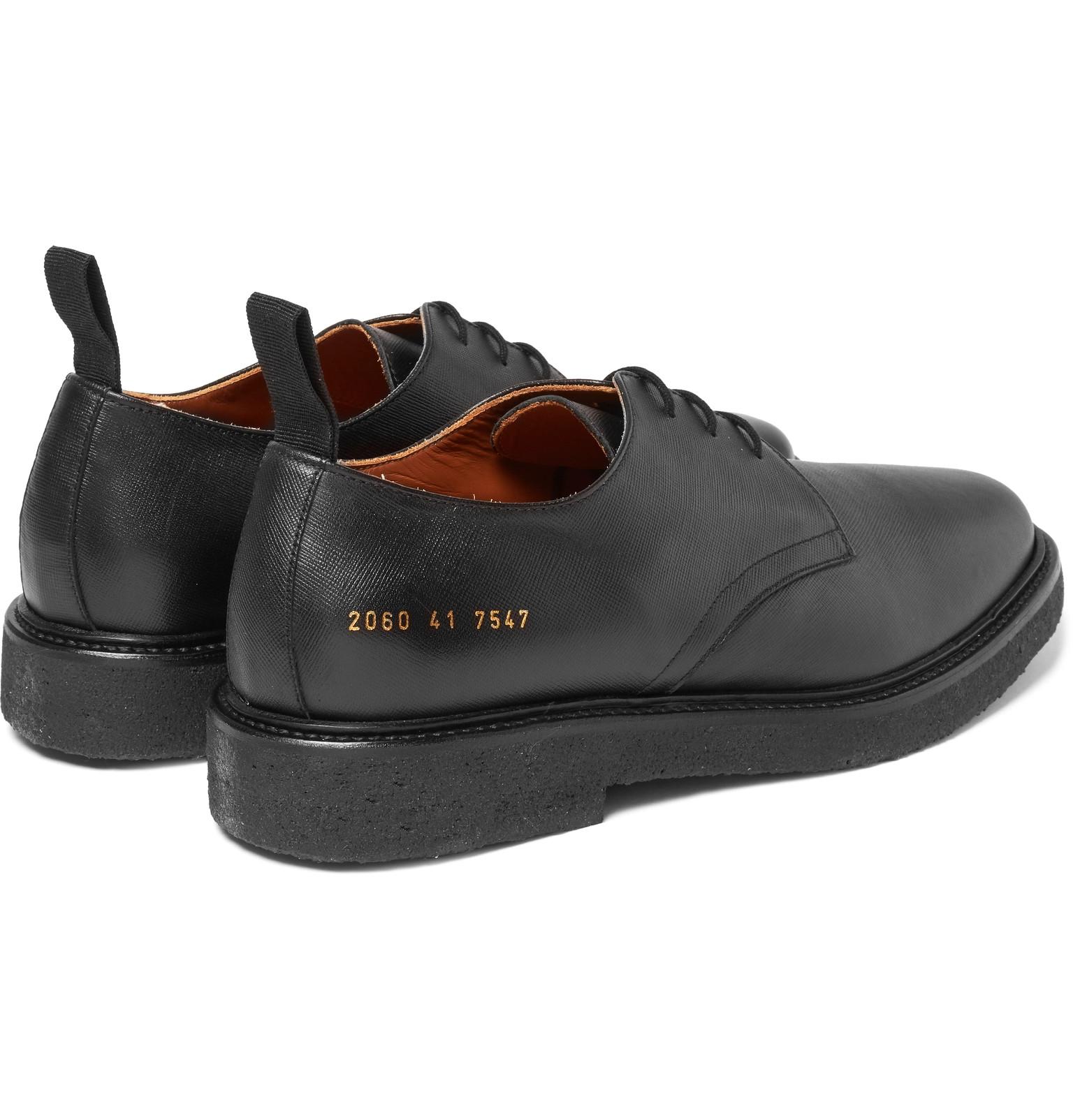 Common Projects Cadet Saffiano Leather Derby Shoes in