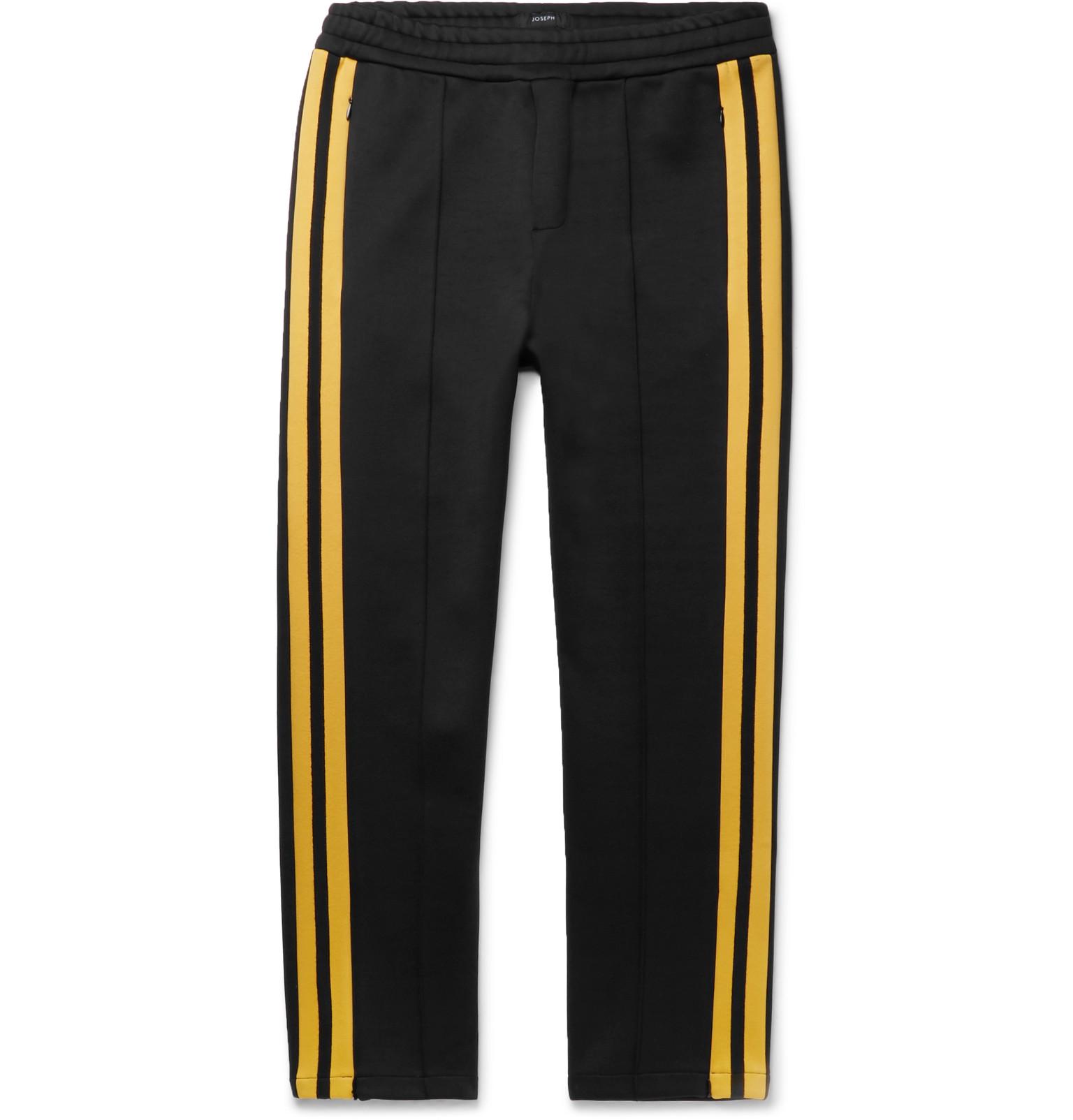 JOSEPH Synthetic Striped Scuba-jersey Sweatpants in Black for Men - Lyst