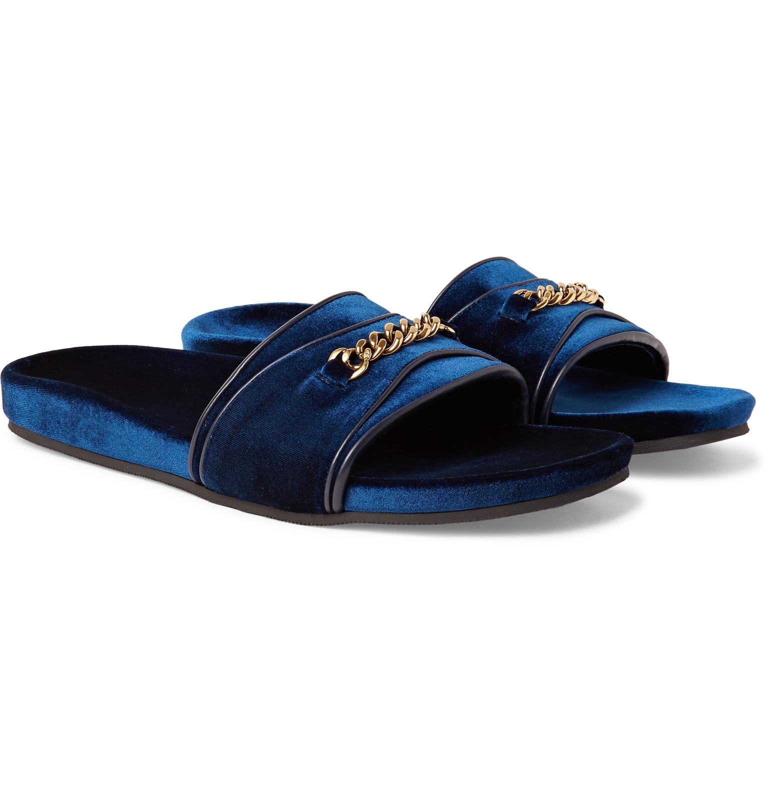 velvet slide shoes