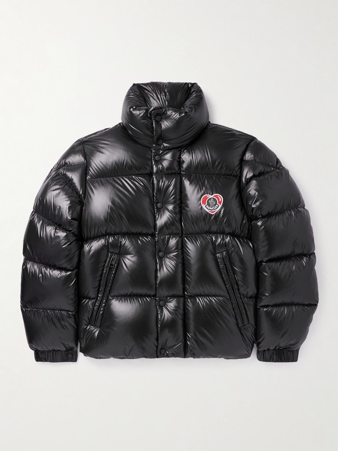 Moncler Misam Logo appliqued Quilted Shell Down Jacket in Black for Men Lyst UK