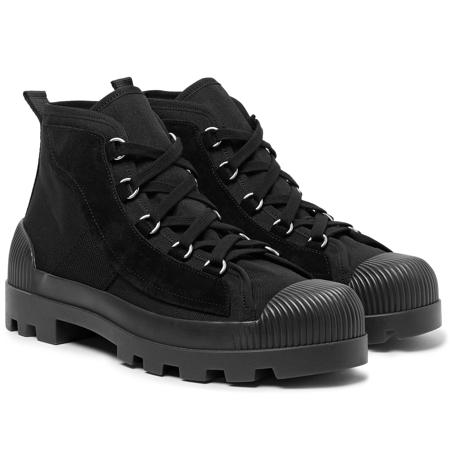Acne Studios Daniel Suede-panelled Canvas Boots in Black for Men | Lyst