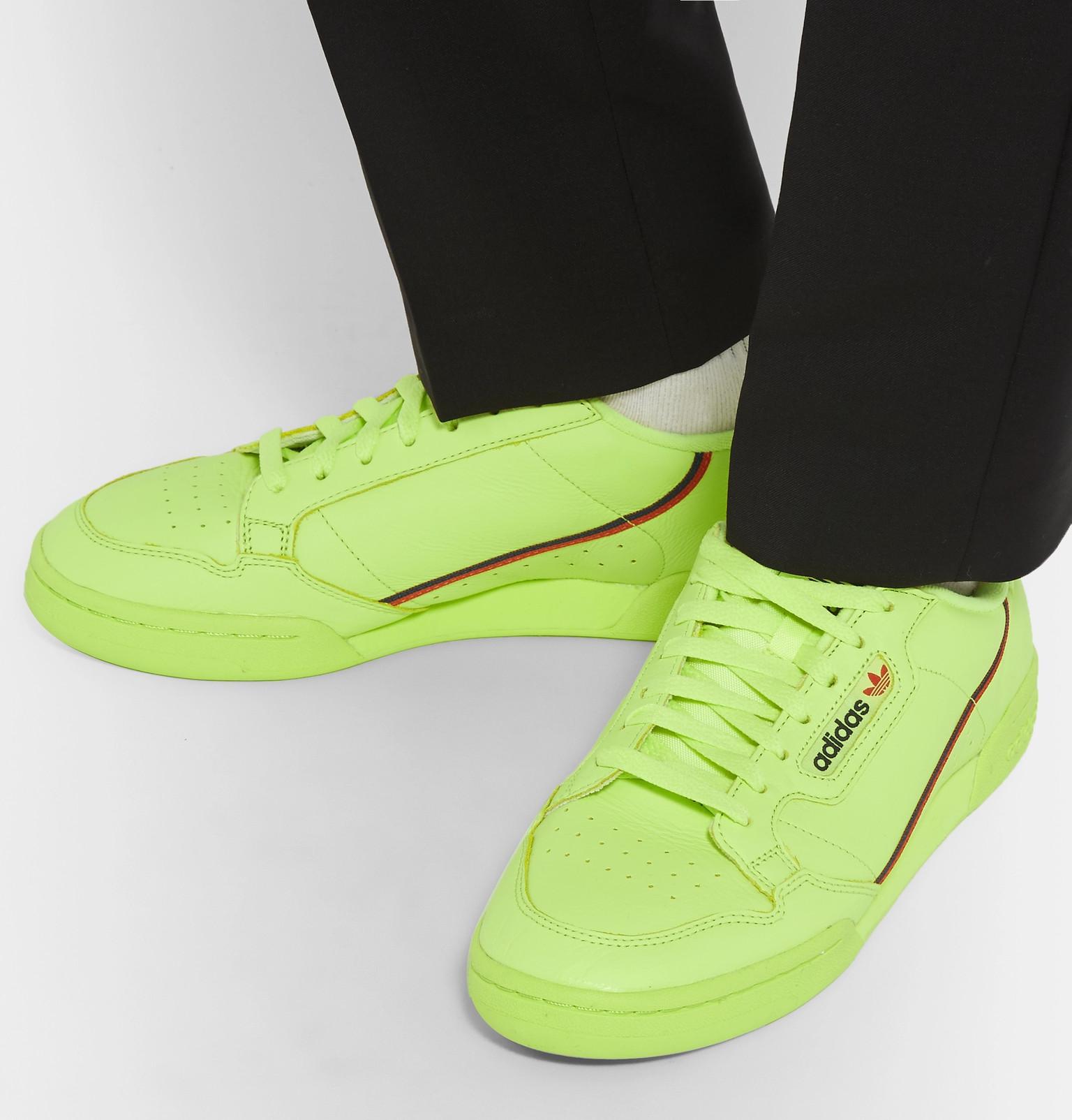 adidas Originals Continental 80 Grosgrain-trimmed Leather Sneakers in Lime  Green (Green) for Men | Lyst Canada