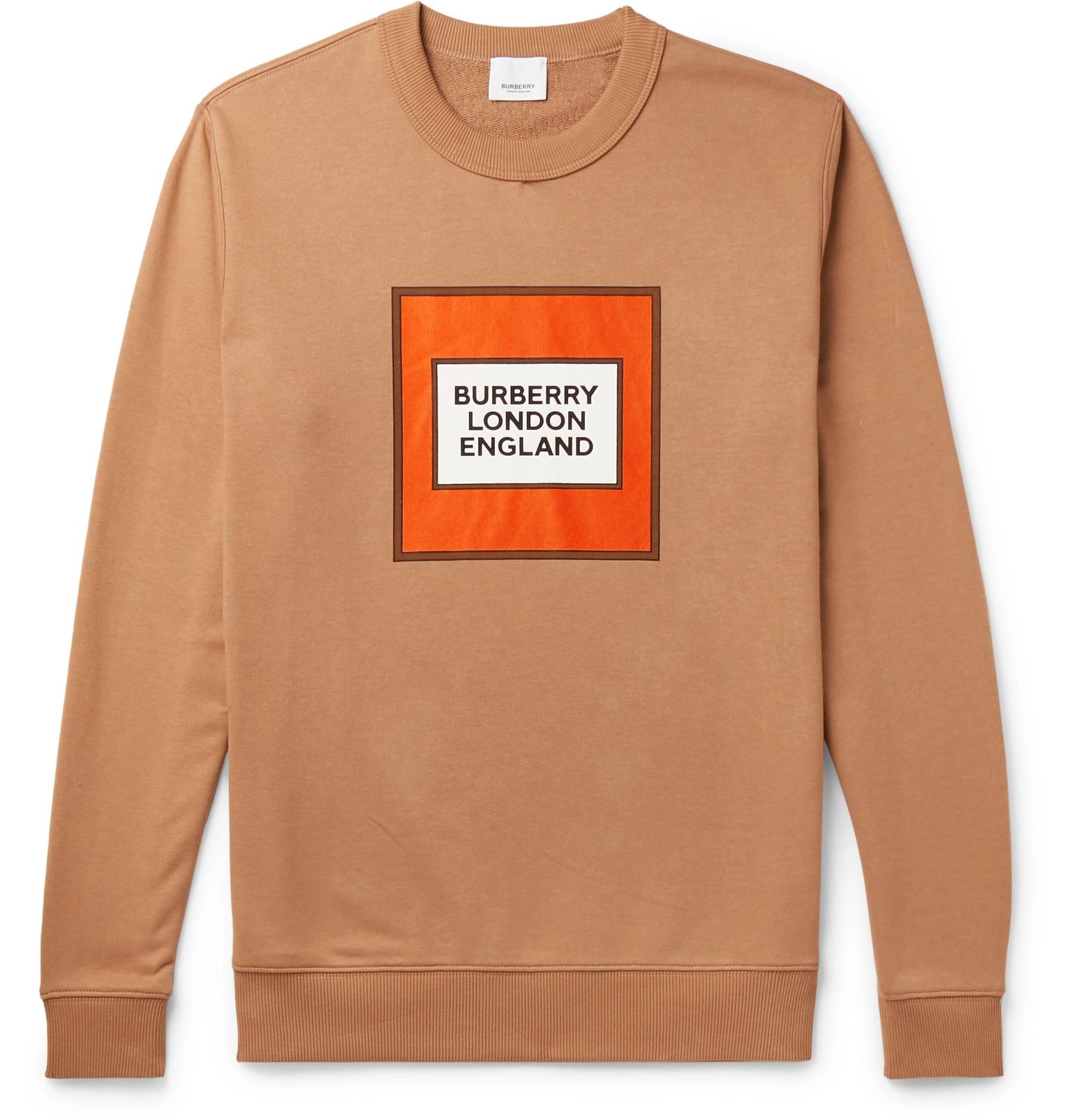 Burberry Logo-print Loopback Cotton-jersey Sweatshirt in Brown for Men |  Lyst