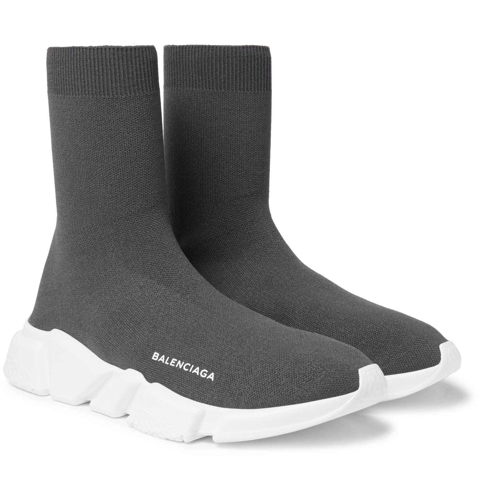 balenciaga men's toe knit high top sneakers