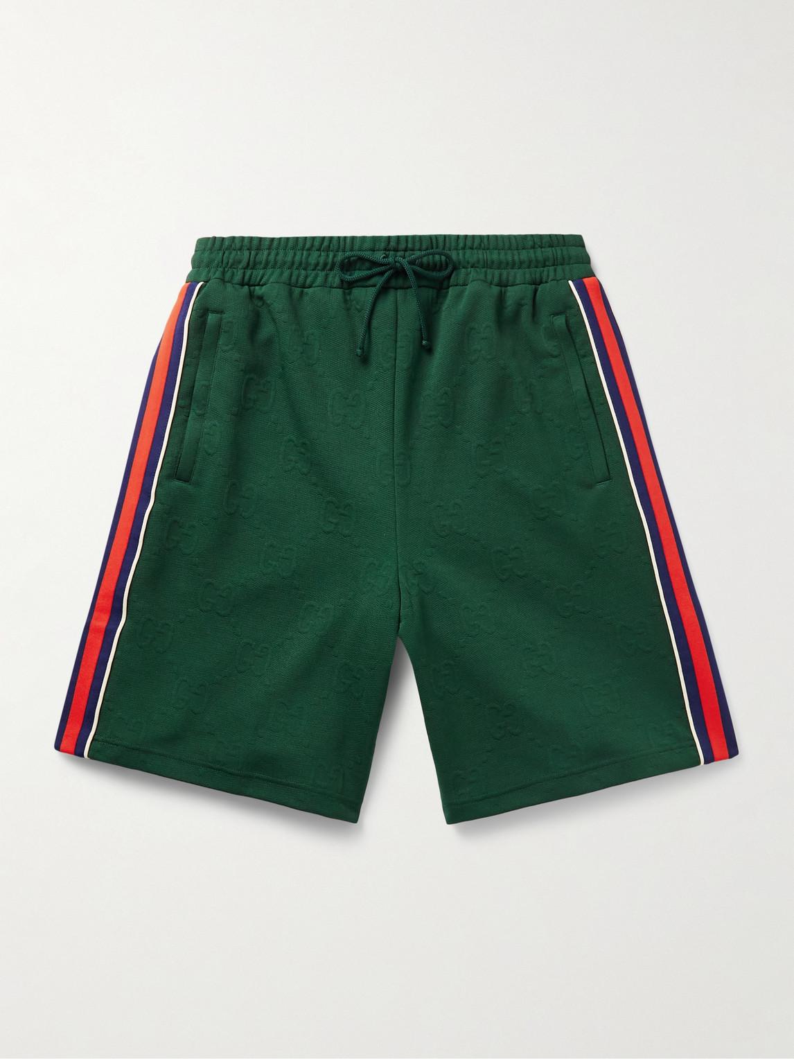 Gucci Straight leg Striped Logo jacquard Tech jersey Drawstring