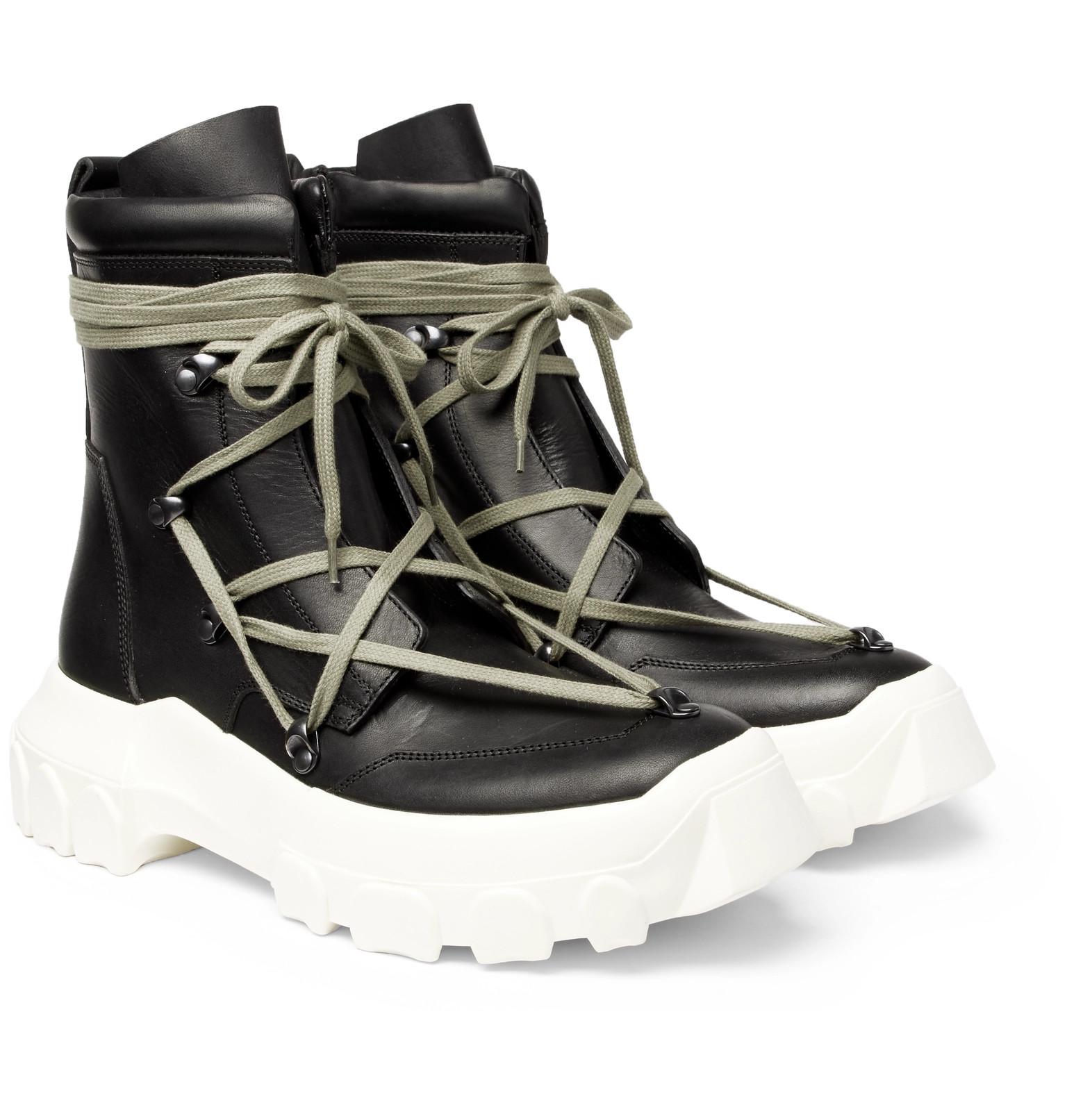 Rick Owens Leather Boots in Black for Men Lyst Canada