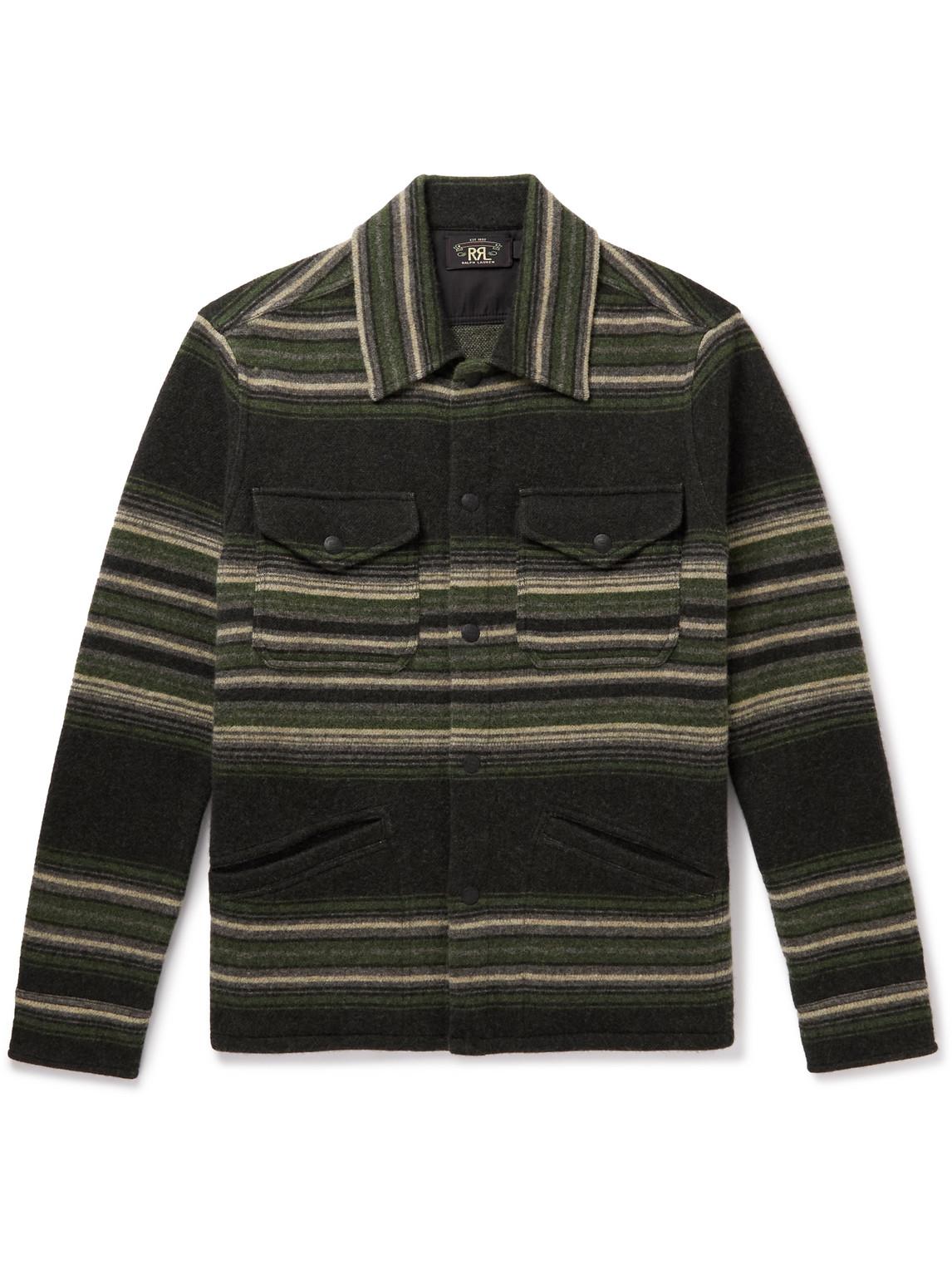 RRL Striped Wool And Cashmere-blend Jacquard Shirt Jacket