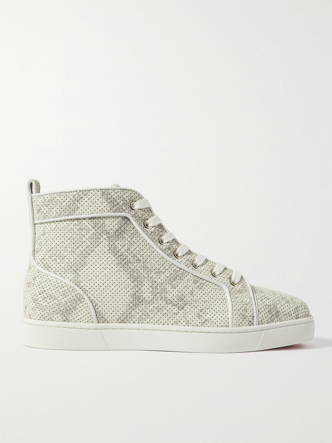 Christian Louboutin, Lou Spikes perforated leather sneakers