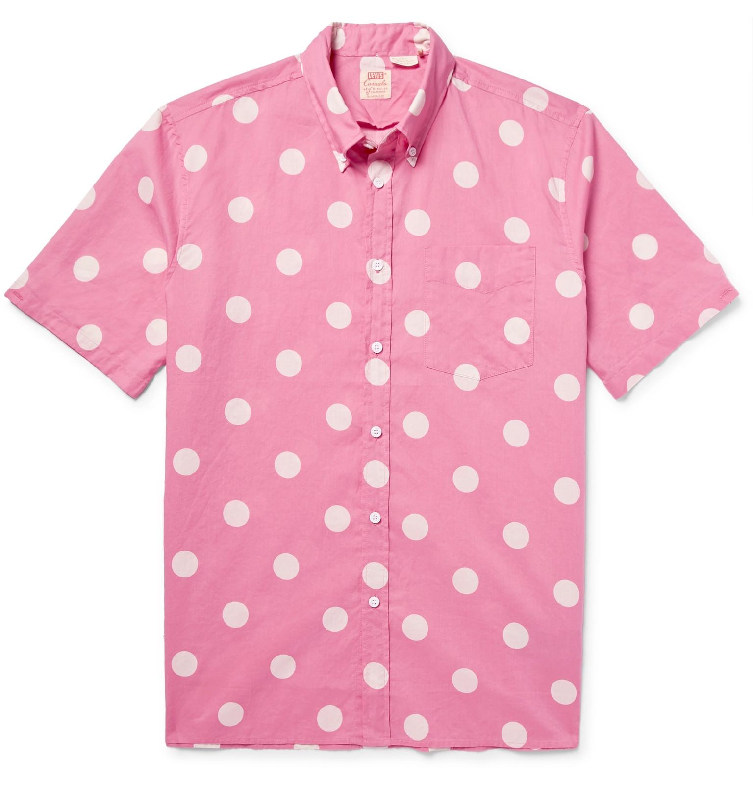 Levi's 1960's Button-down Collar Polka-dot Cotton-poplin Shirt in Pink for  Men | Lyst