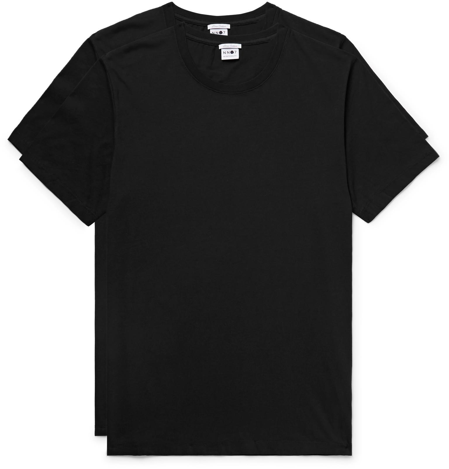NN07 Two-pack Pima Cotton-jersey T-shirts in Black for Men - Lyst
