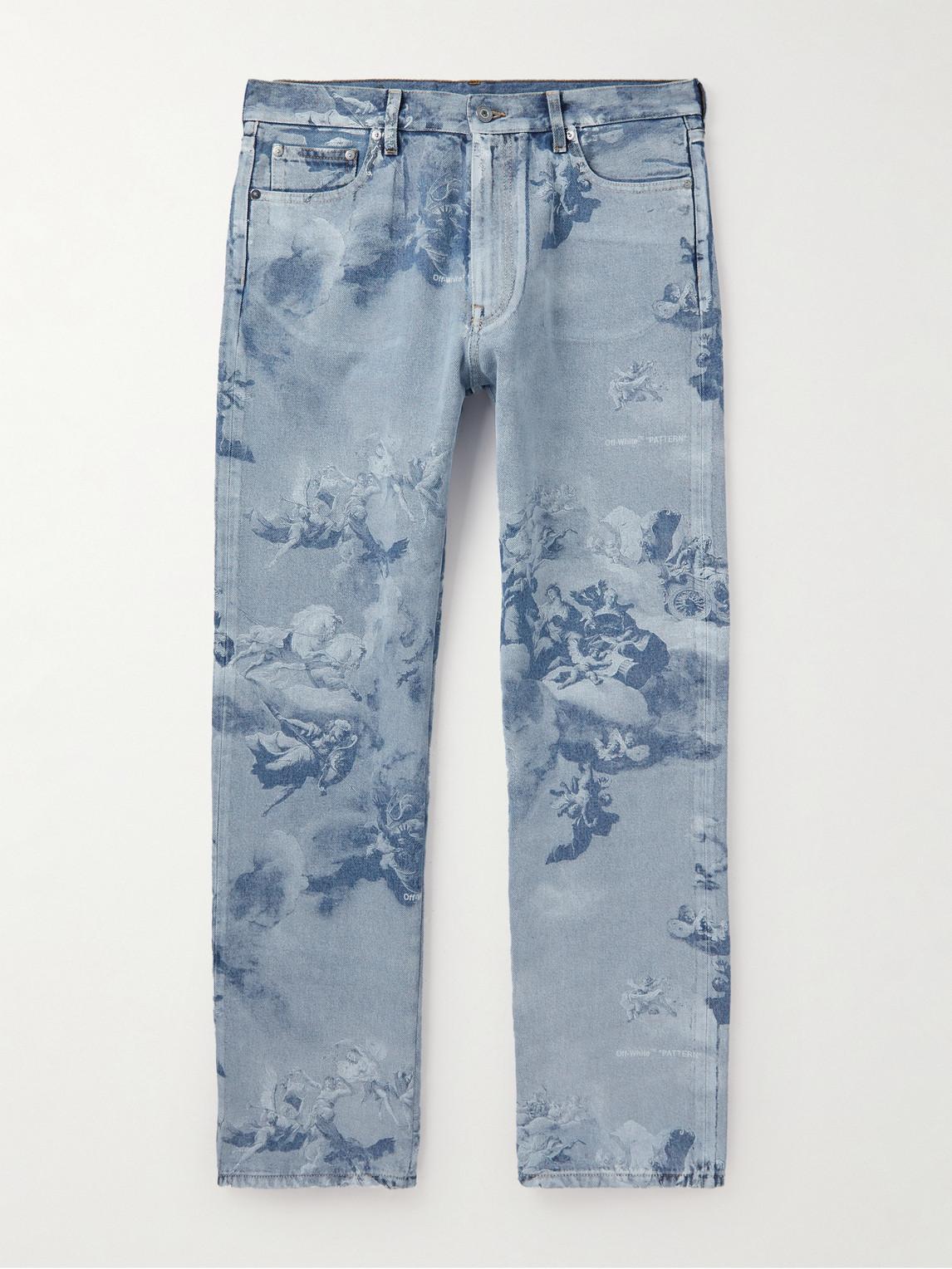 Off-White c/o Virgil Abloh Straight-leg Printed Jeans in Blue for Men |  Lyst UK