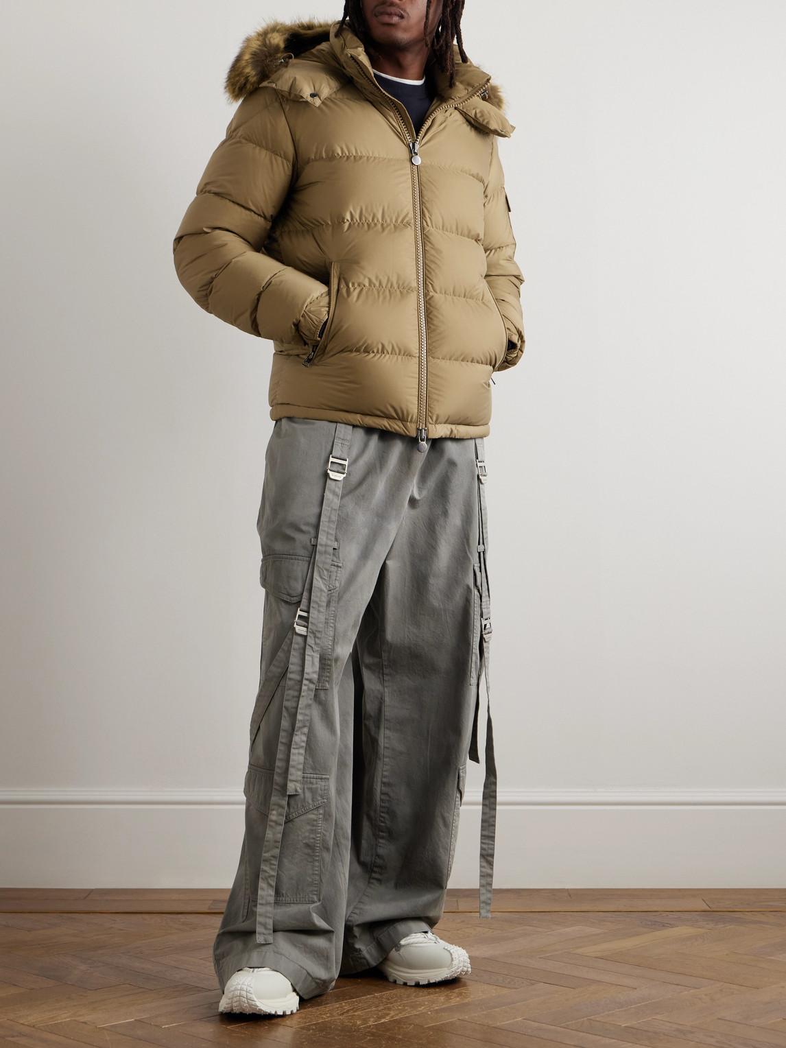 Fur Trimmed Maya Faux Fur Hood Bubble Coat Moncler Mayaf Faux Fur