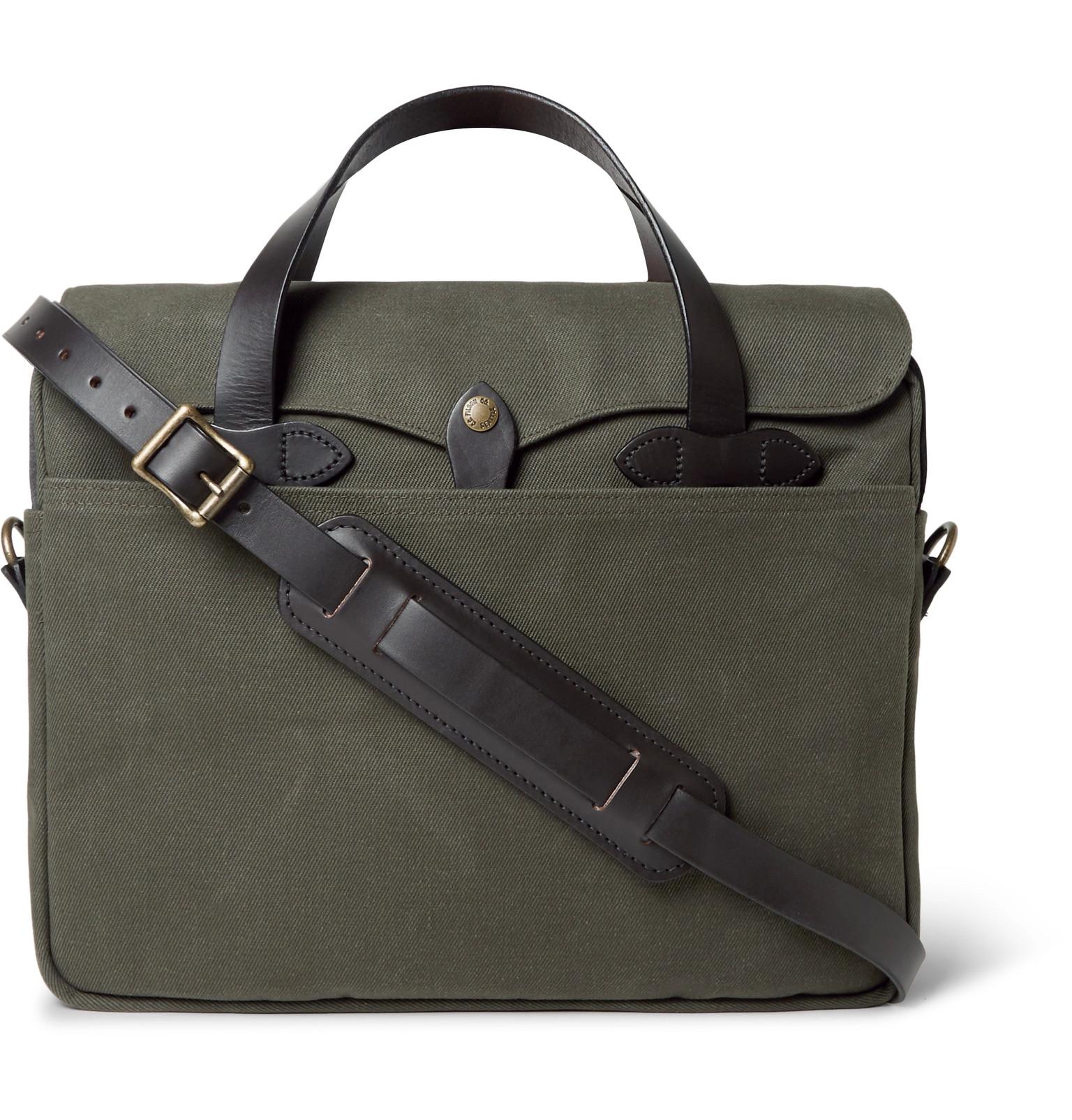 Lyst Filson Original Leathertrimmed Twill Briefcase in Green for Men