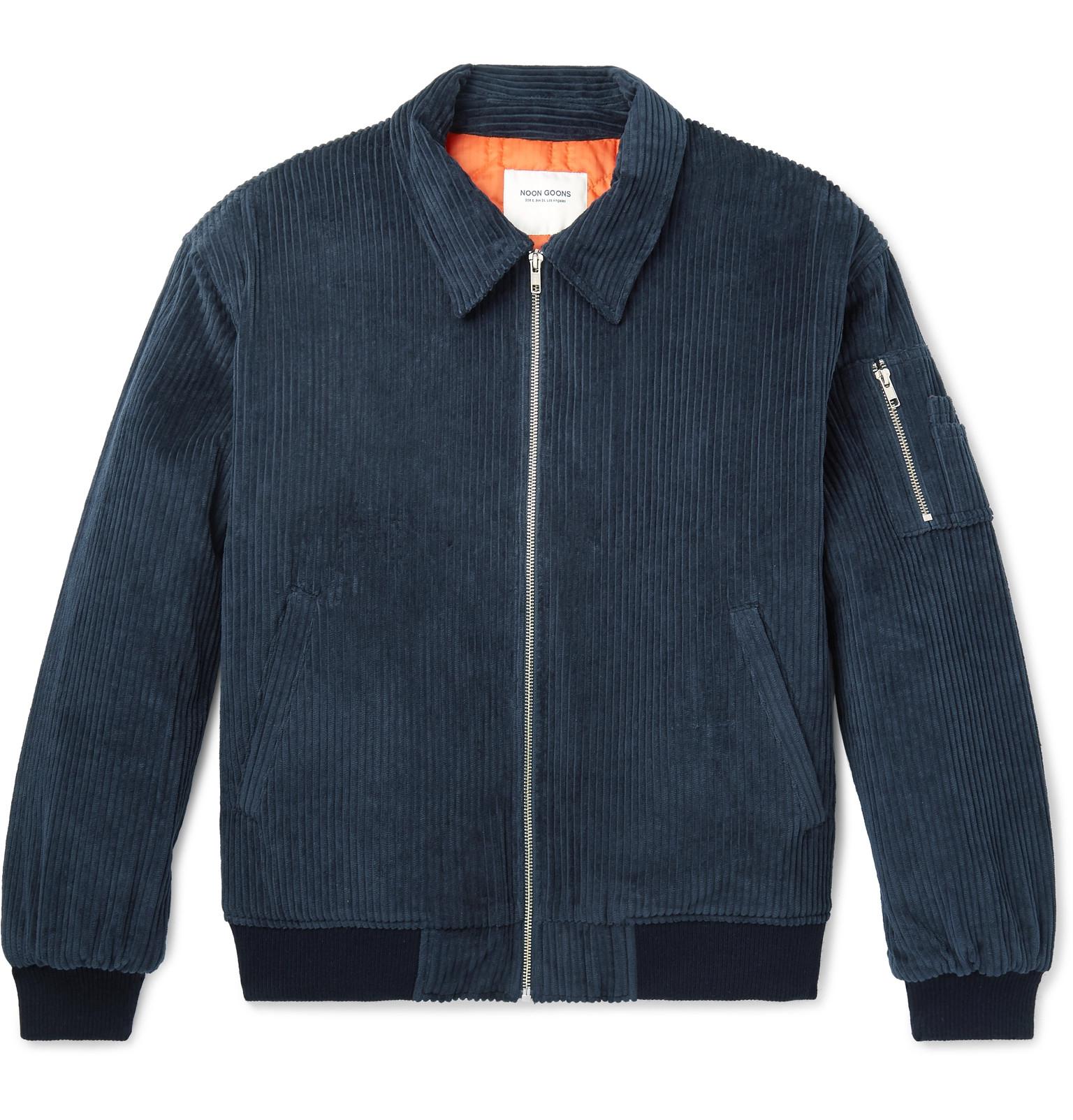 Noon Goons Rudeboy Oversized Cottoncorduroy Bomber Jacket in Navy