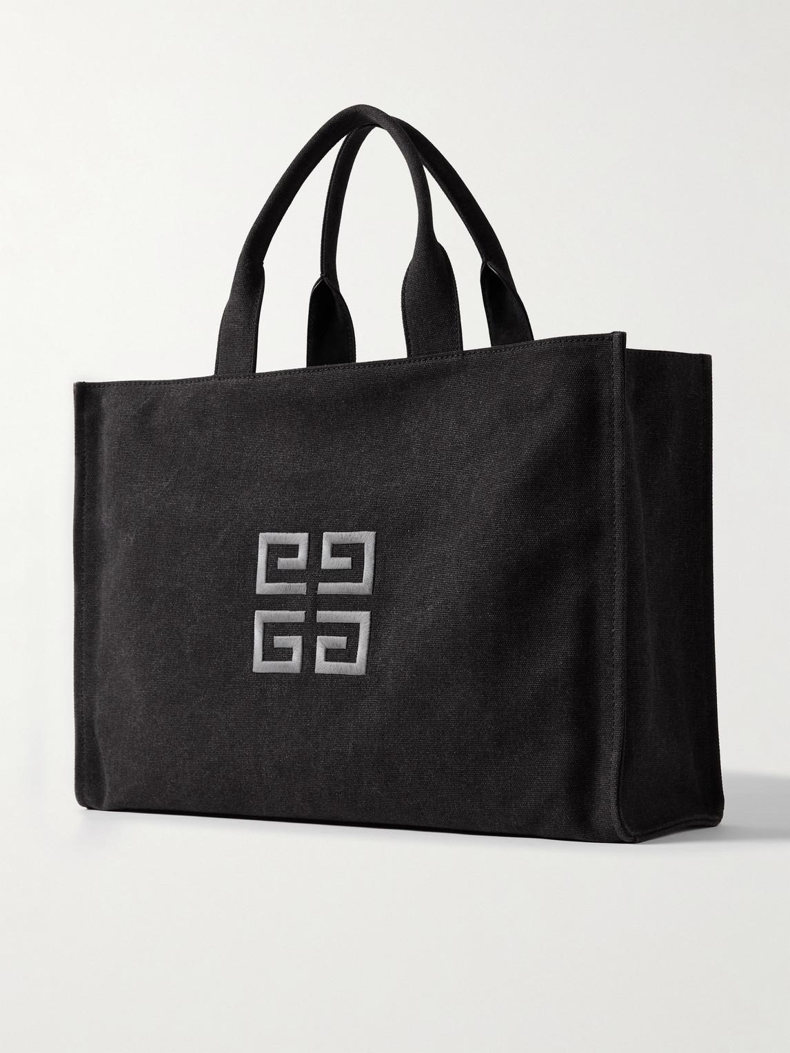 Givenchy Logo Embroidered Canvas Tote Bag in Black for Men Lyst UK