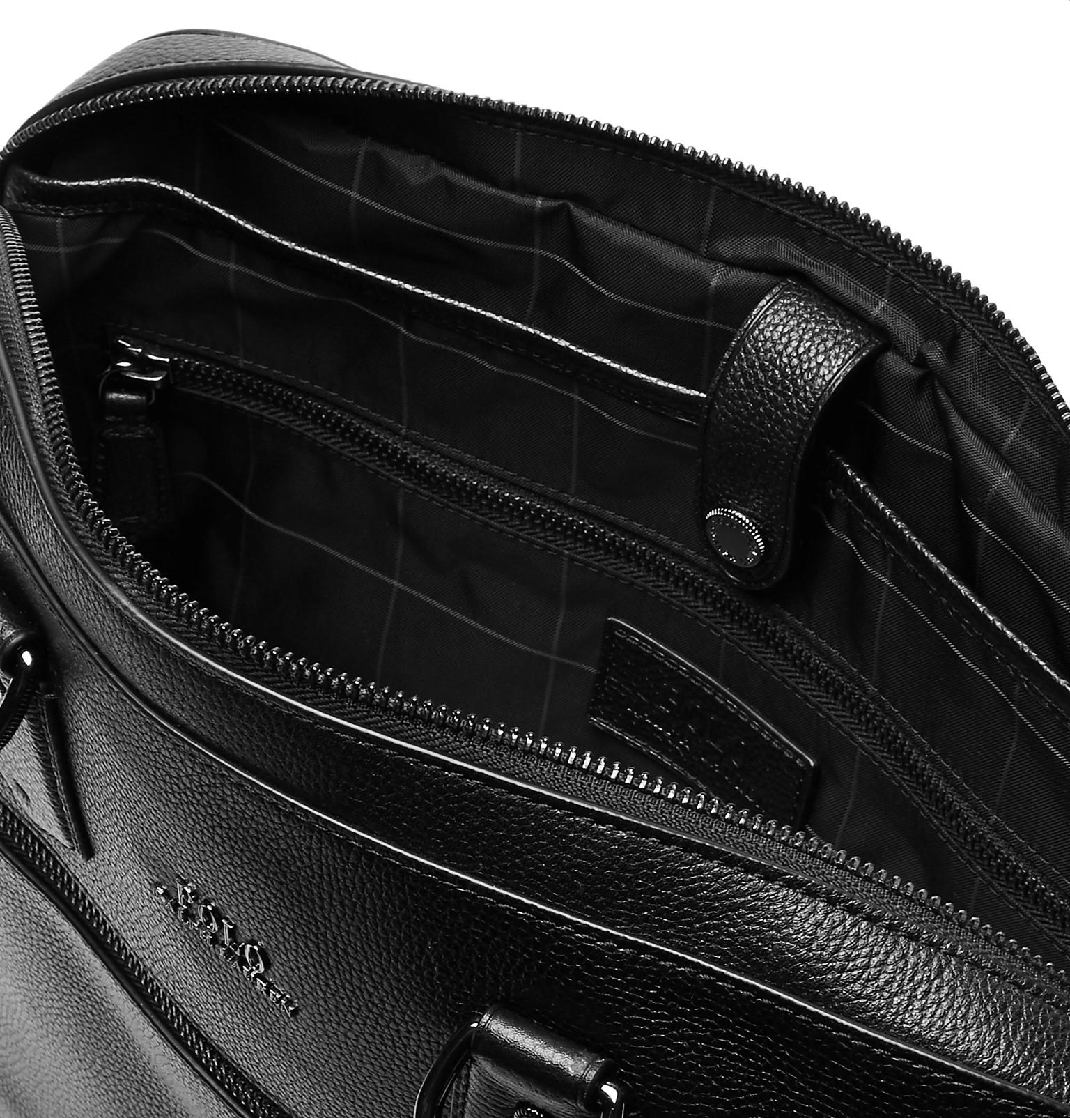 polo ralph lauren pebbled leather briefcase