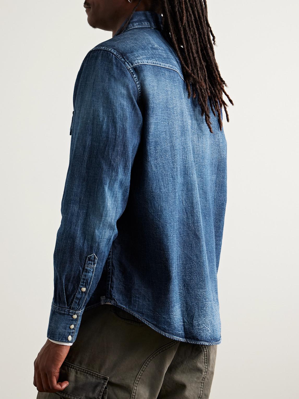 Visvim Social Sculpture Denim Western Shirt in Blue for Men | Lyst UK