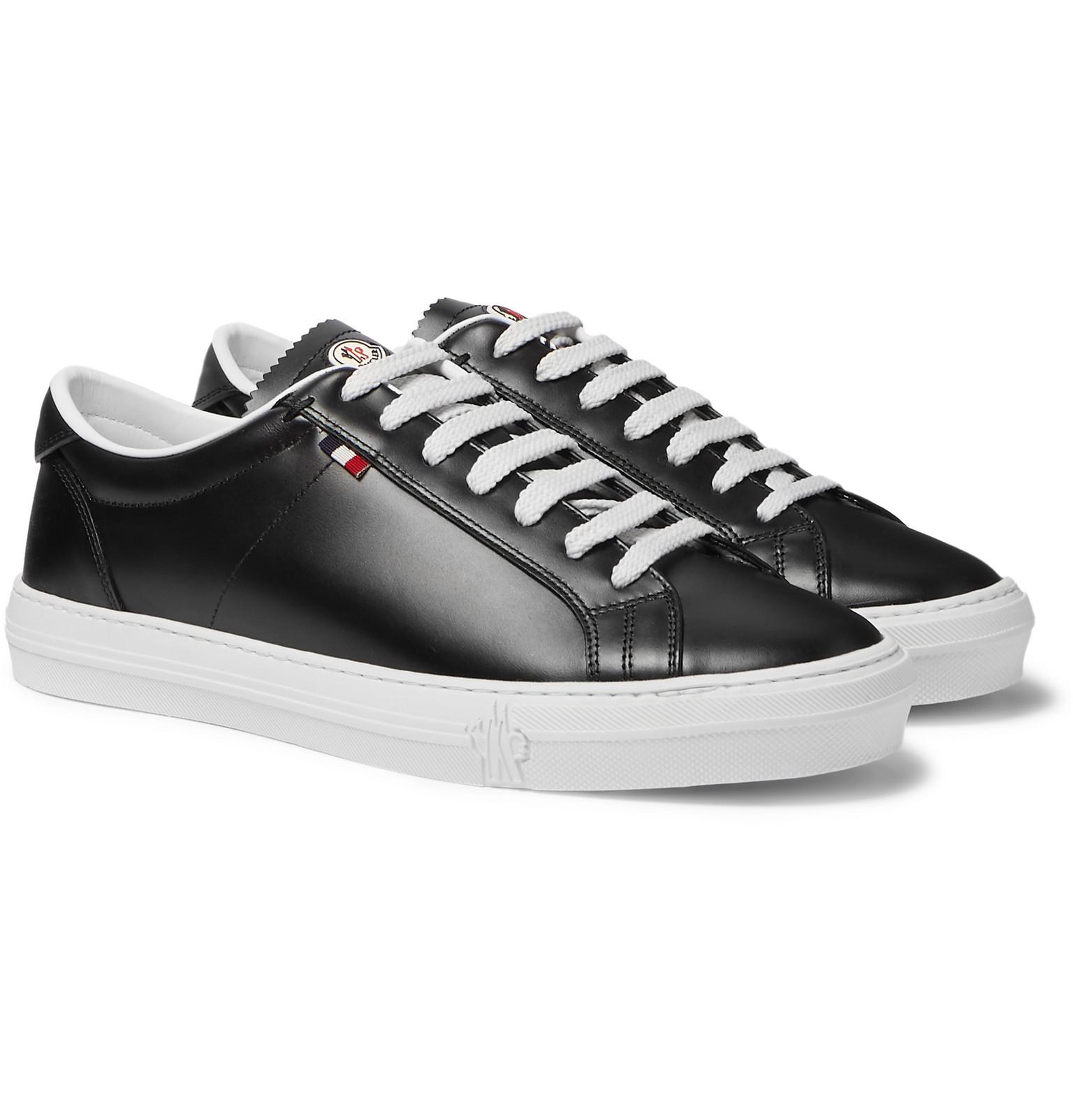 Moncler Leather New Monaco Lace-up Sneakers in Black for Men - Save 60% ...