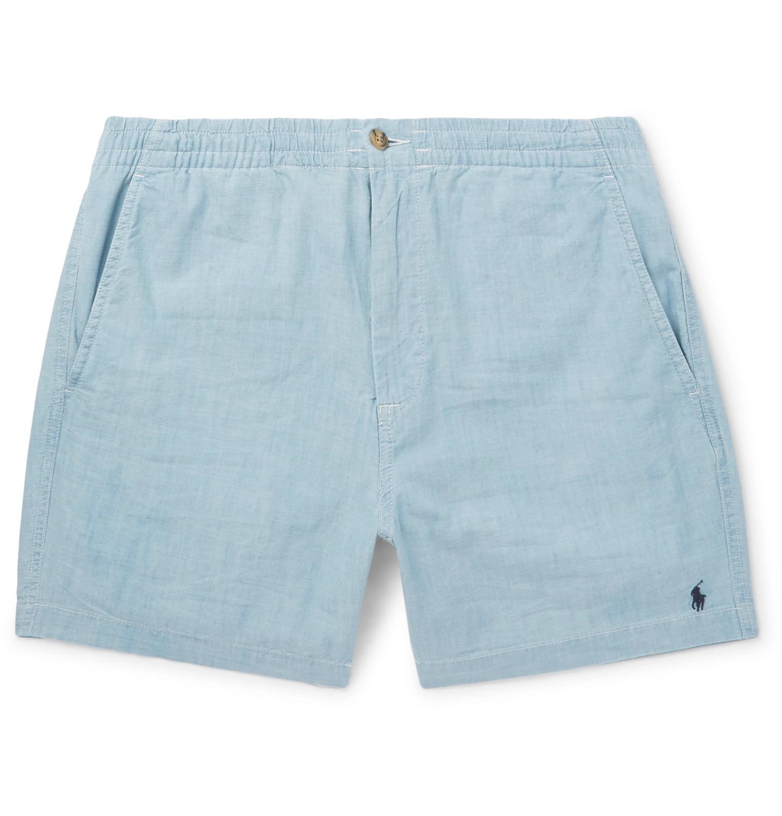 Polo Ralph Lauren Prepster Stretchcotton Chambray Shorts in Blue for