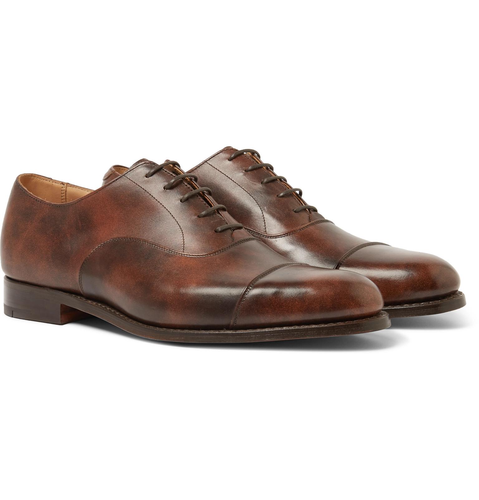 Tricker's Appleton Leather Oxford Shoes in Brown for Men - Lyst