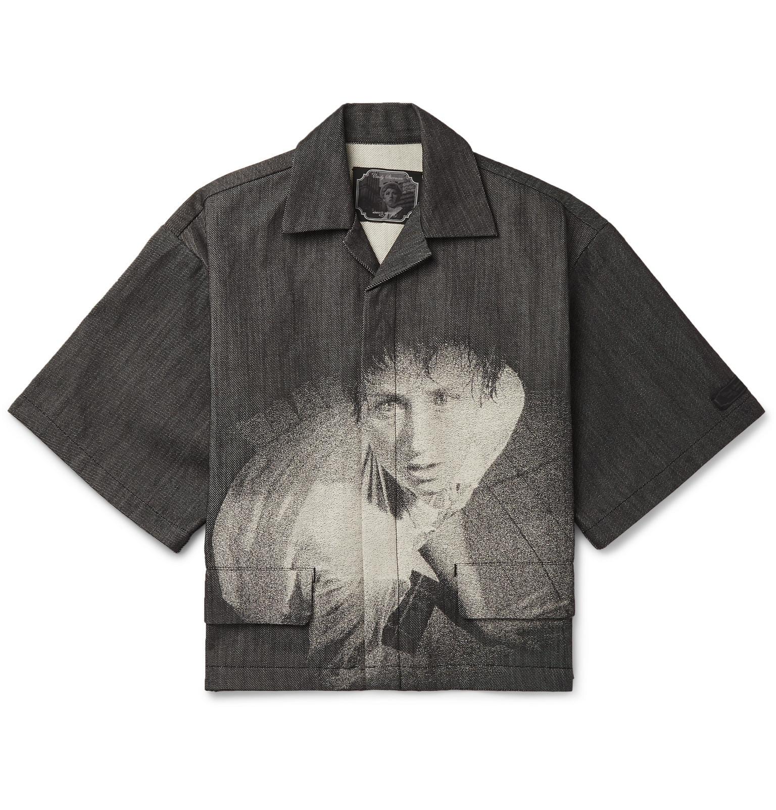 Undercover + Cindy Sherman Camp-collar Printed Denim Shirt in