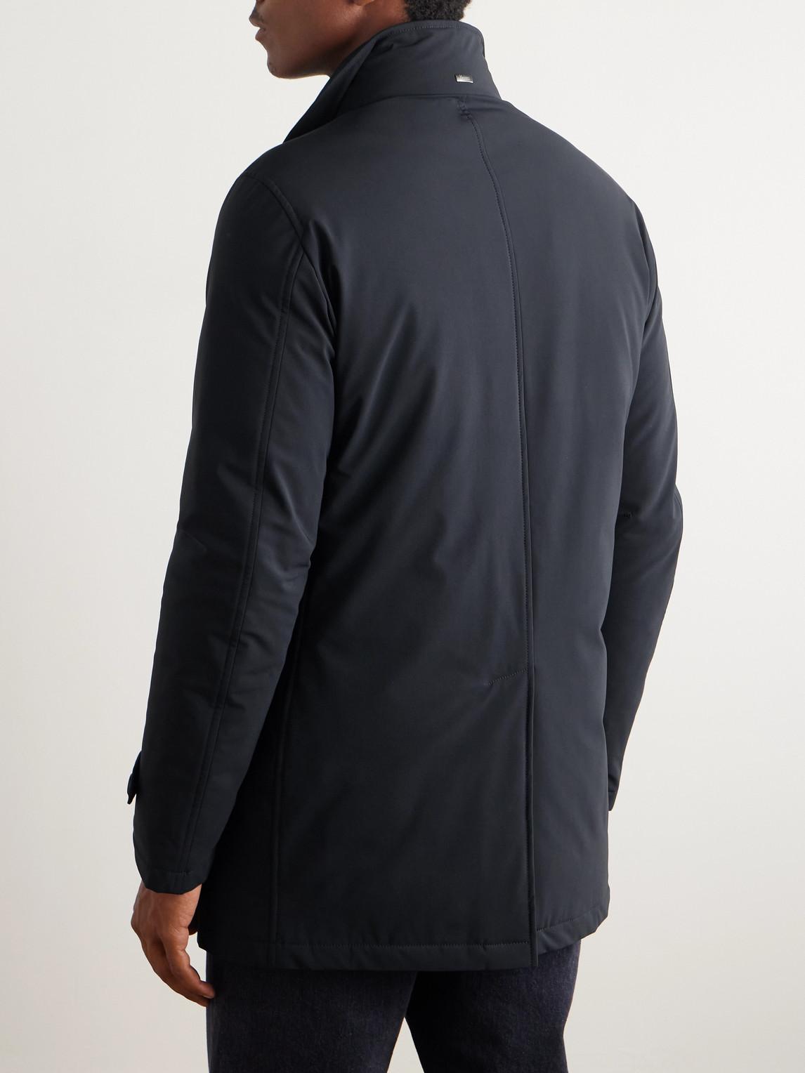 Herno Double Breasted Padded Stretch Shell Down Peacoat in Blue for Men Lyst UK