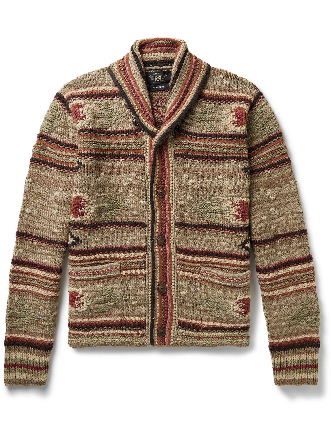 RRL Wool-blend Jacquard Cardigan for Men | Lyst