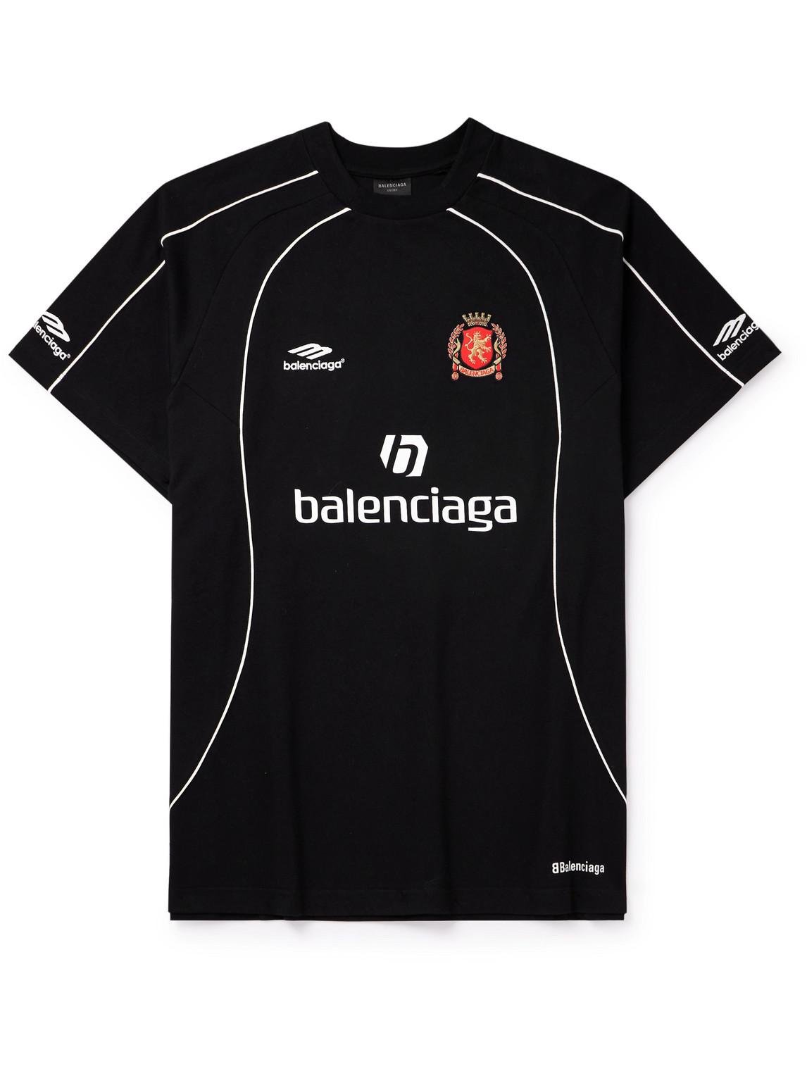 Balenciaga Barcelona Soccer T-Shirt Oversized in Black for Balenciaga Barcelona Soccer T-Shirt Oversized in Black for