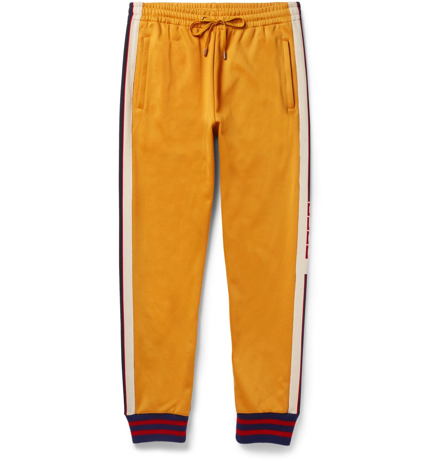 Lyst - Gucci Striped Jersey Sweatpants in Yellow for Men