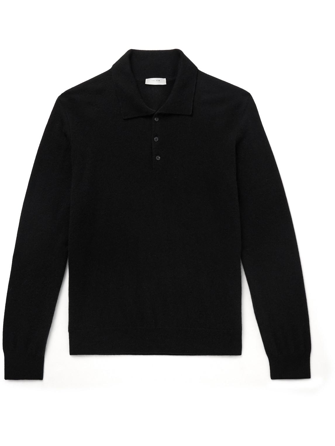 Tシャツ・カットソー THE ROW Black Cashmere Judi Polo Shirt The Row Cashmere polo shirt judi | The Fashion Square