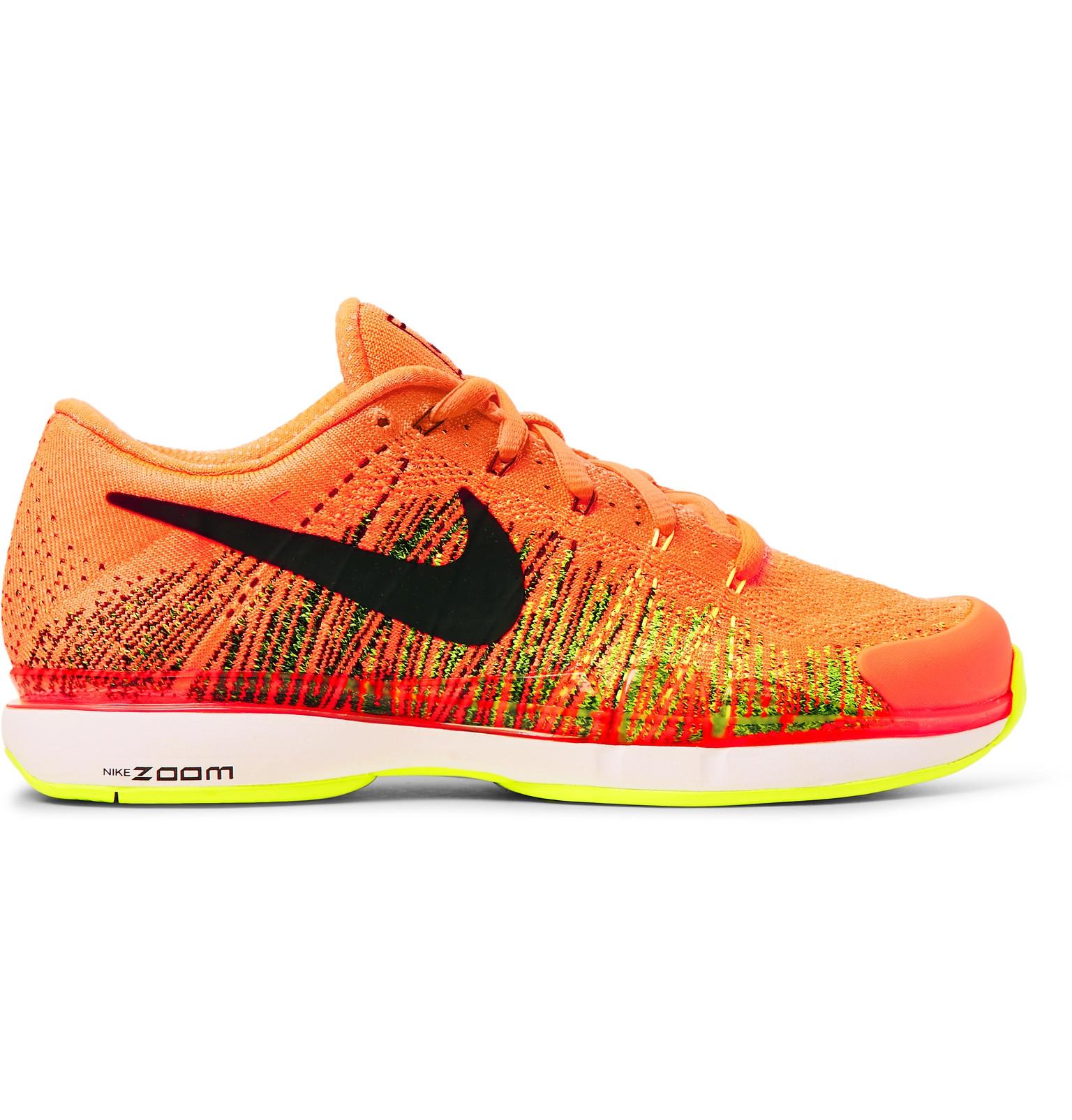 Nike Zoom Vapor Flyknit Tennis Sneakers in Orange for | Lyst