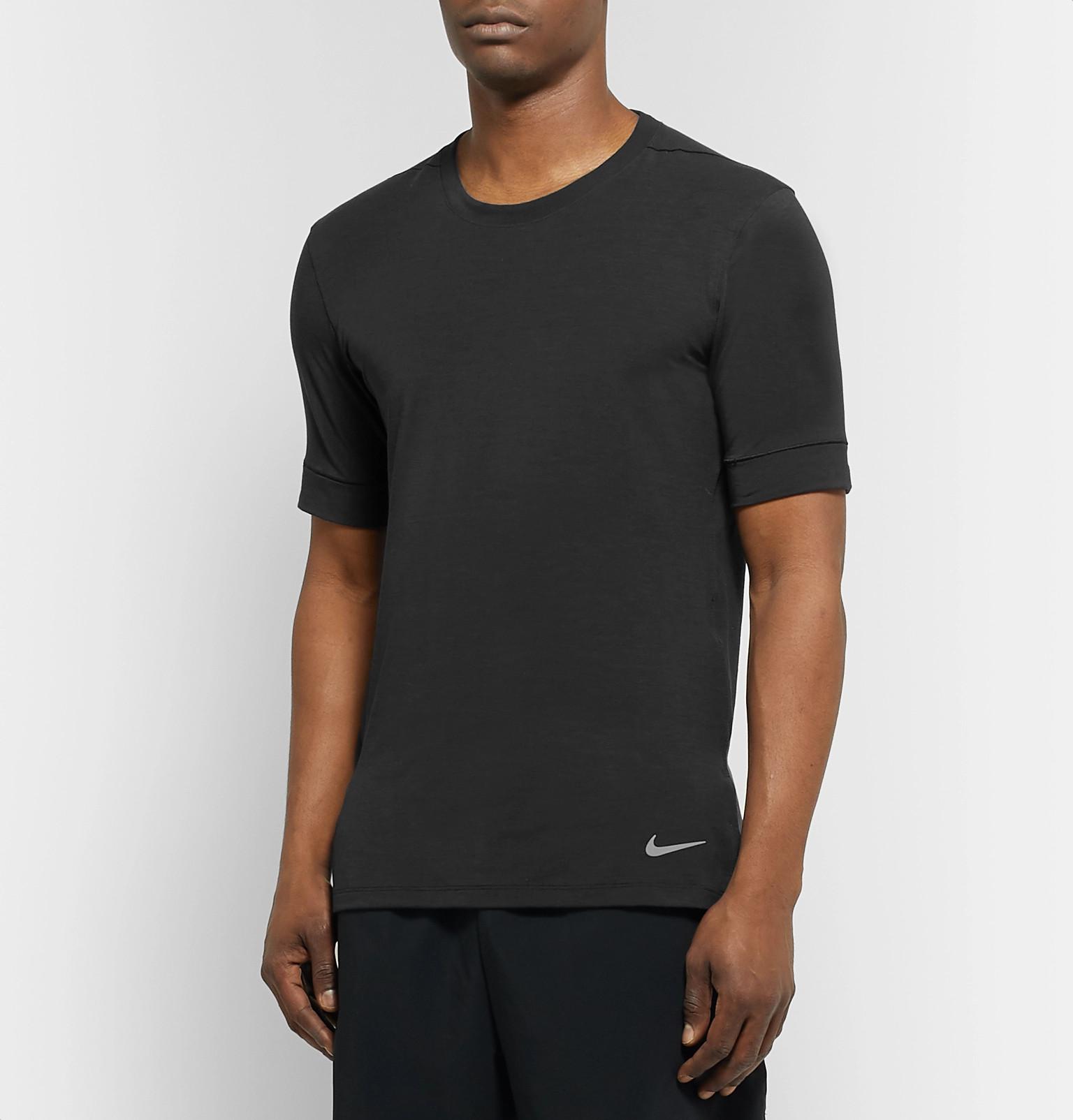 Nike Transcend Slim-fit Dri-fit Yoga T-shirt in Black for Men - Lyst