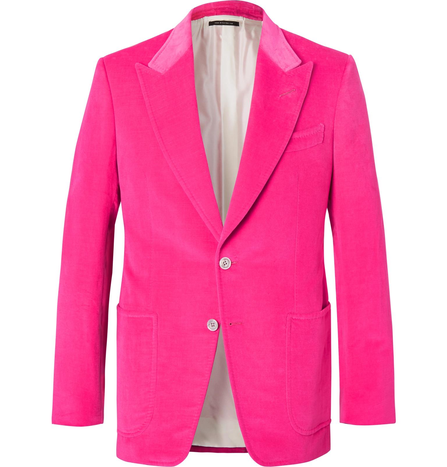 Tom Ford Pink Shelton Slim-fit Velvet Blazer for Men - Lyst