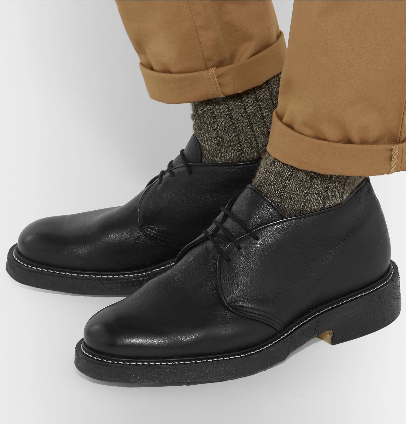 Winston Textured-leather Chukka Boots 