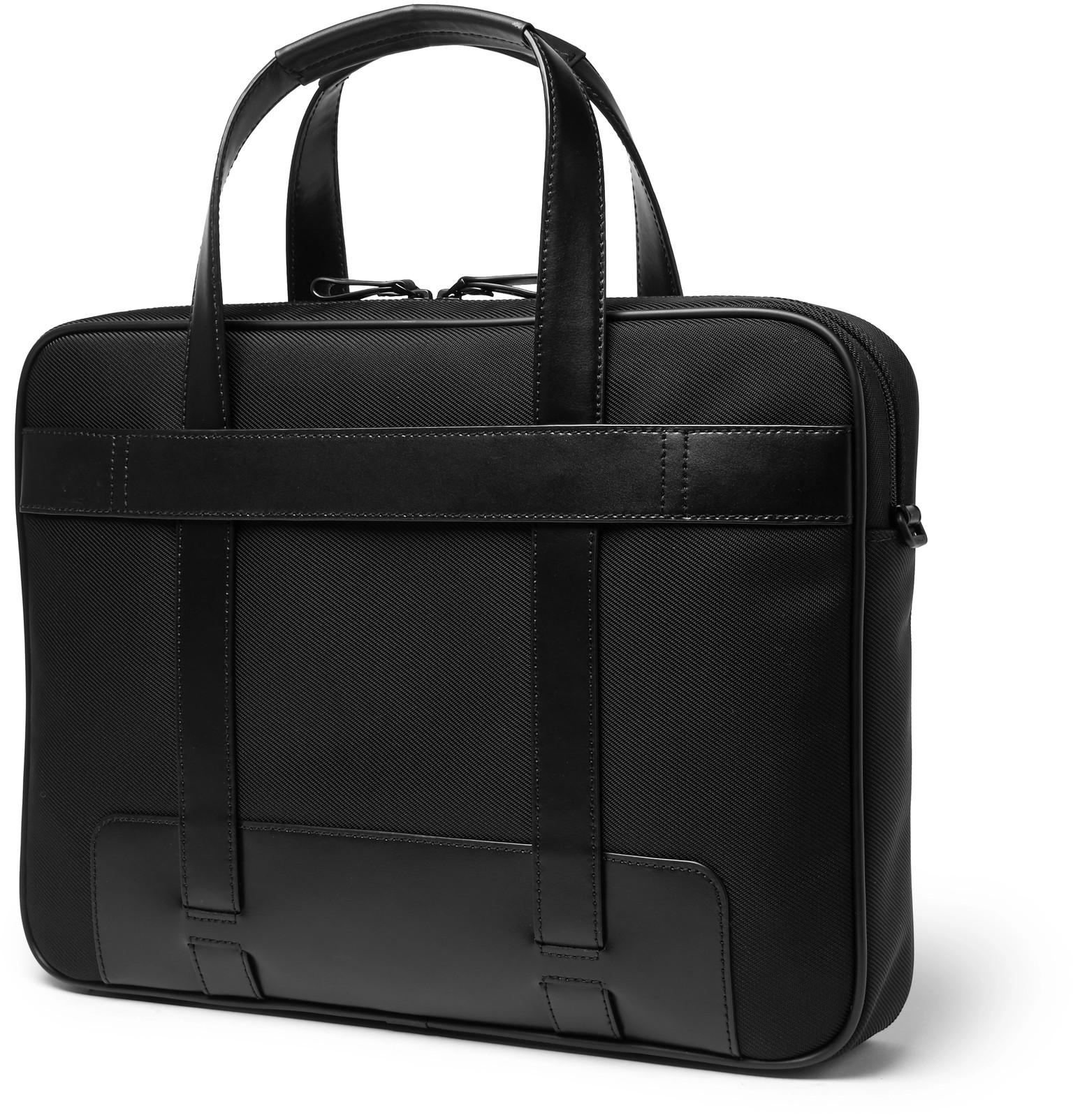 Montblanc Canvas Nightflight Leather-trimmed Nylon Briefcase in Black ...