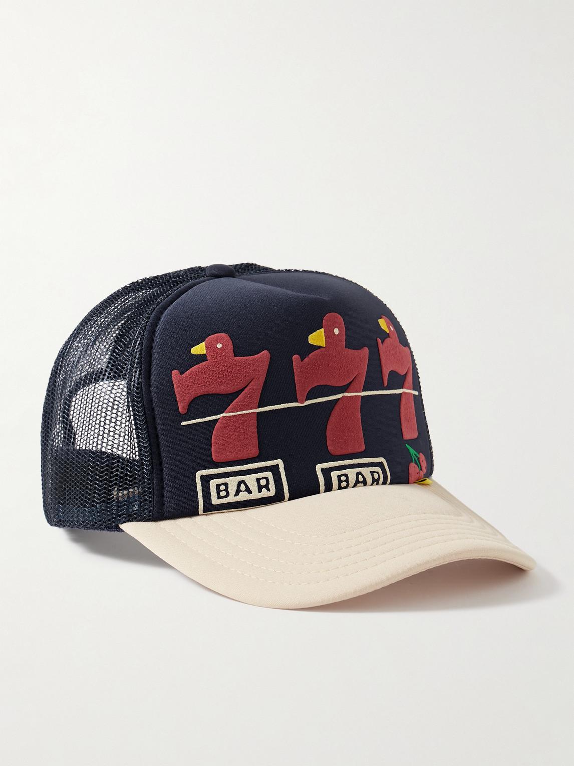 Kapital Lucky Battery Bird Trucker Cap Natural/Navy Men's