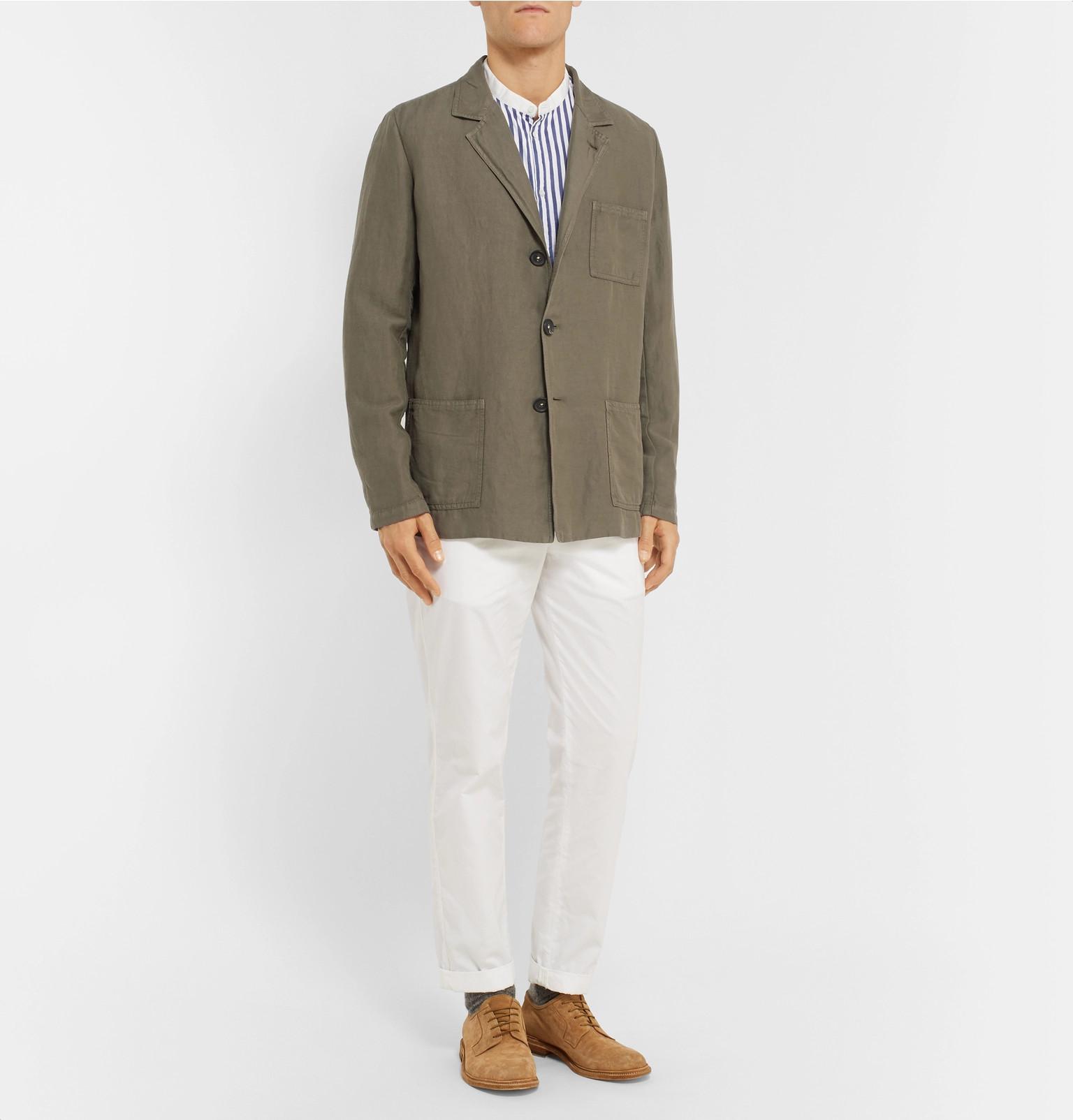 unstructured linen blazer
