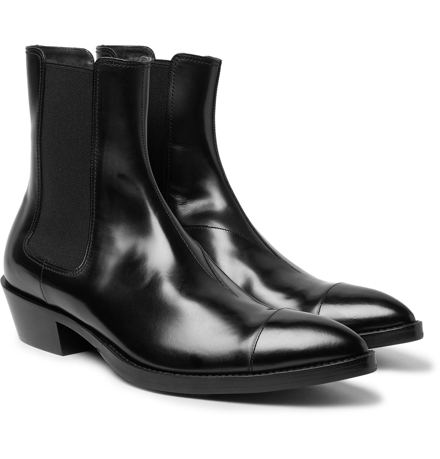 Berluti Heith Austin Glossed-leather Chelsea Boots in Black for Men | Lyst