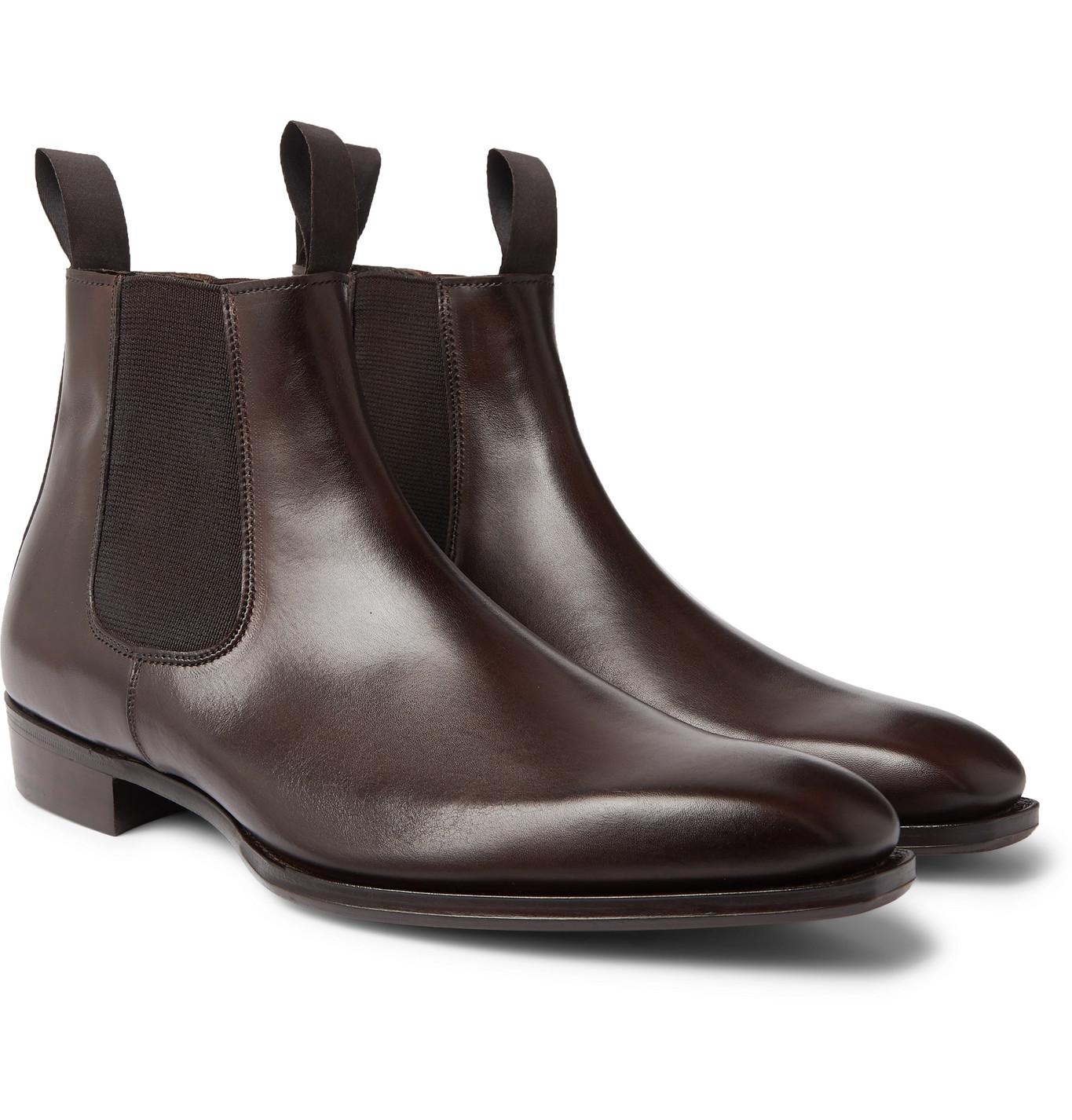 George Cleverley Robert Leather Chelsea Boots in Brown for Men - Lyst