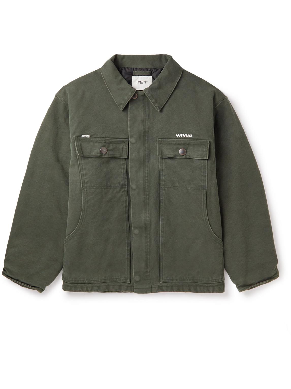 WTAPS Mich Logo-embroidered Cotton-canvas Jacket in Green for