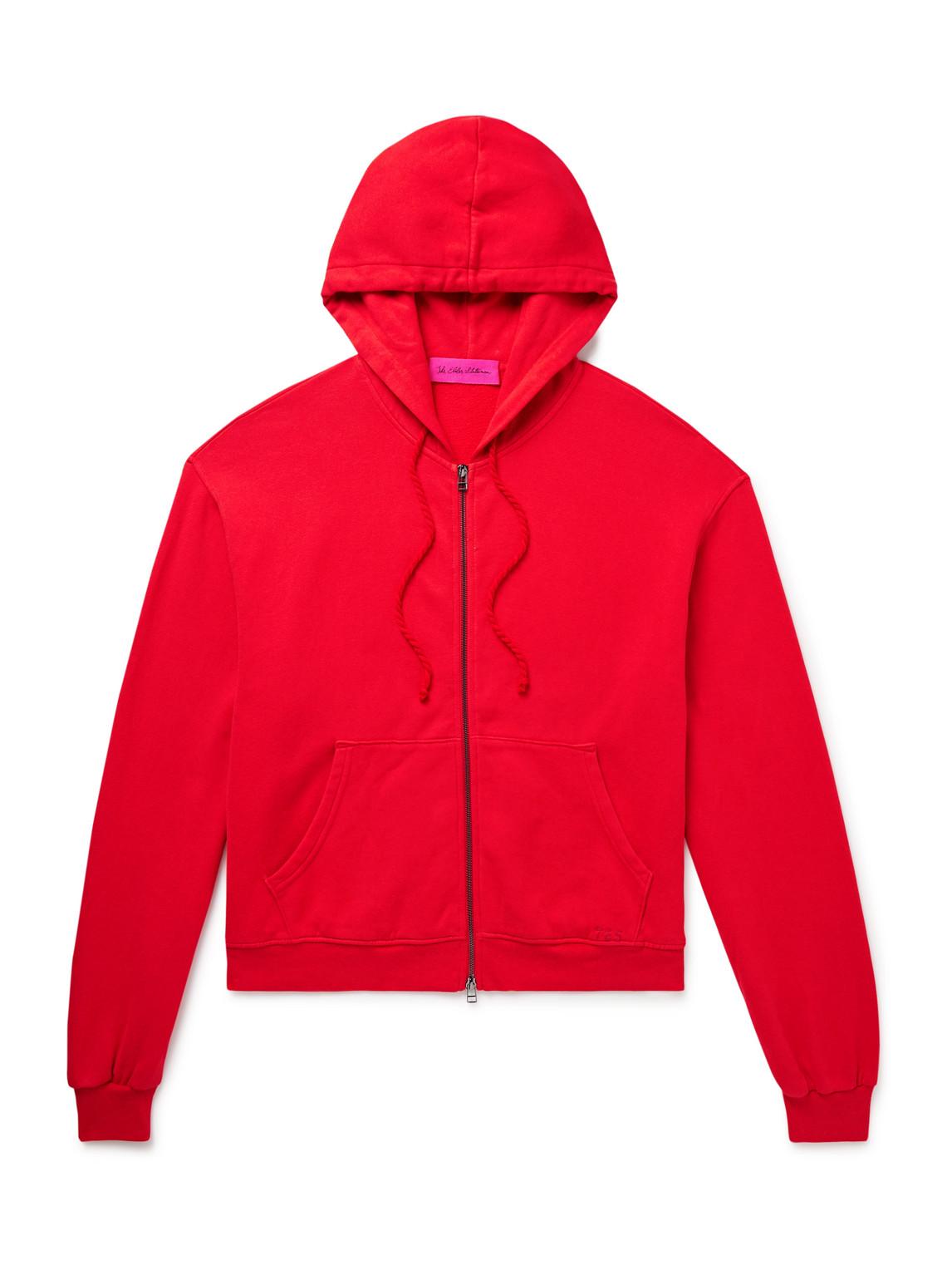 【WE11DONE】 Pierced Zip-Up Hoodie Red we11done Pierced Zip-Up Hoodie in Red for Men | Lyst