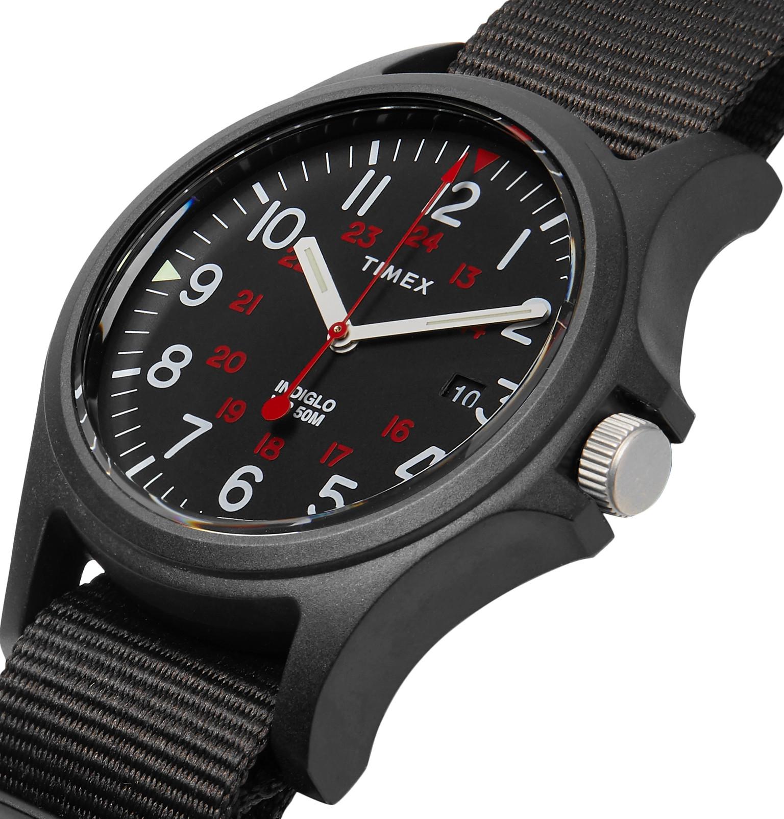 timex acadia resin and grosgrain watch
